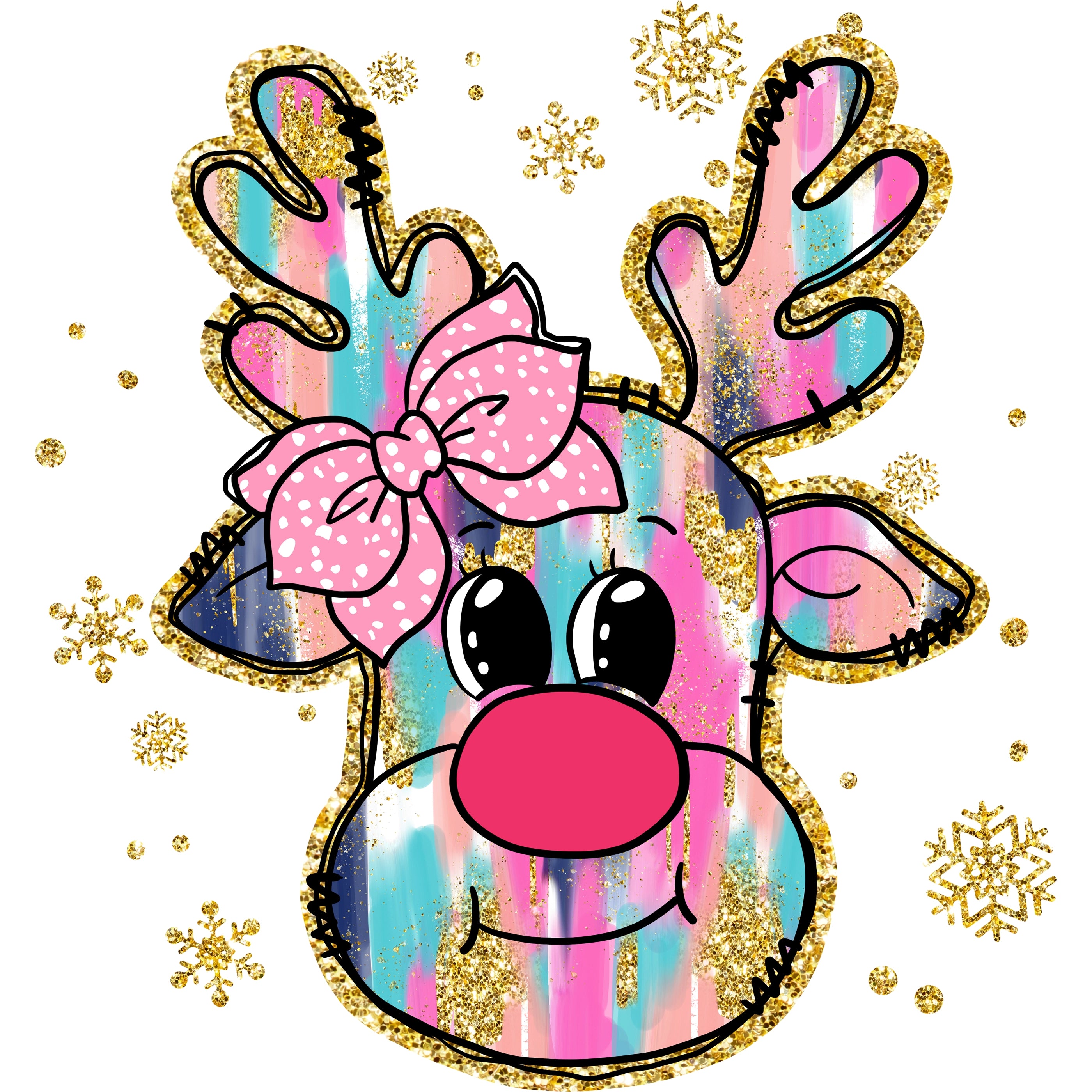 Bügelbild Rentier Funkel Magic