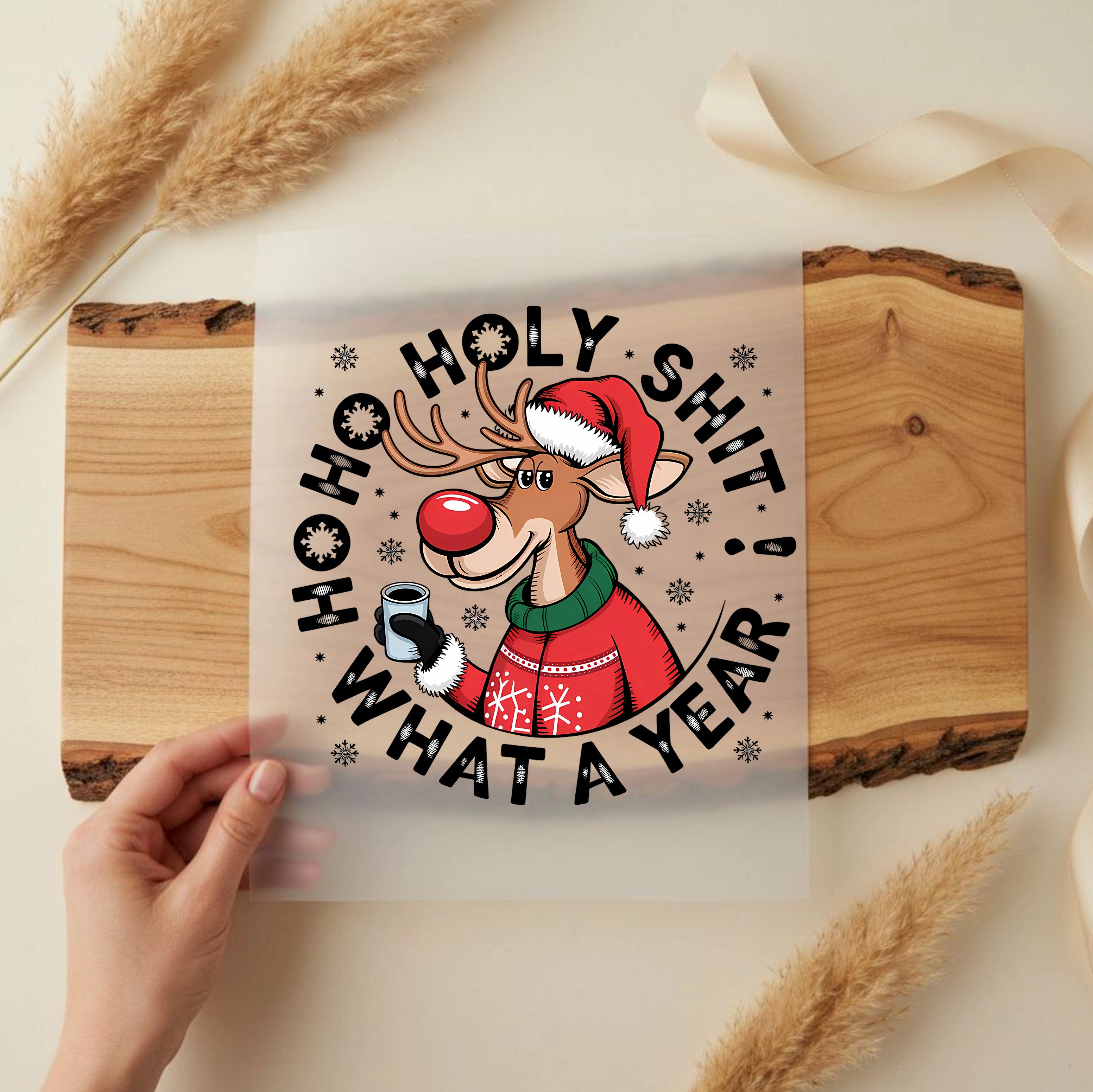 Bügelbild Rentier What a Year