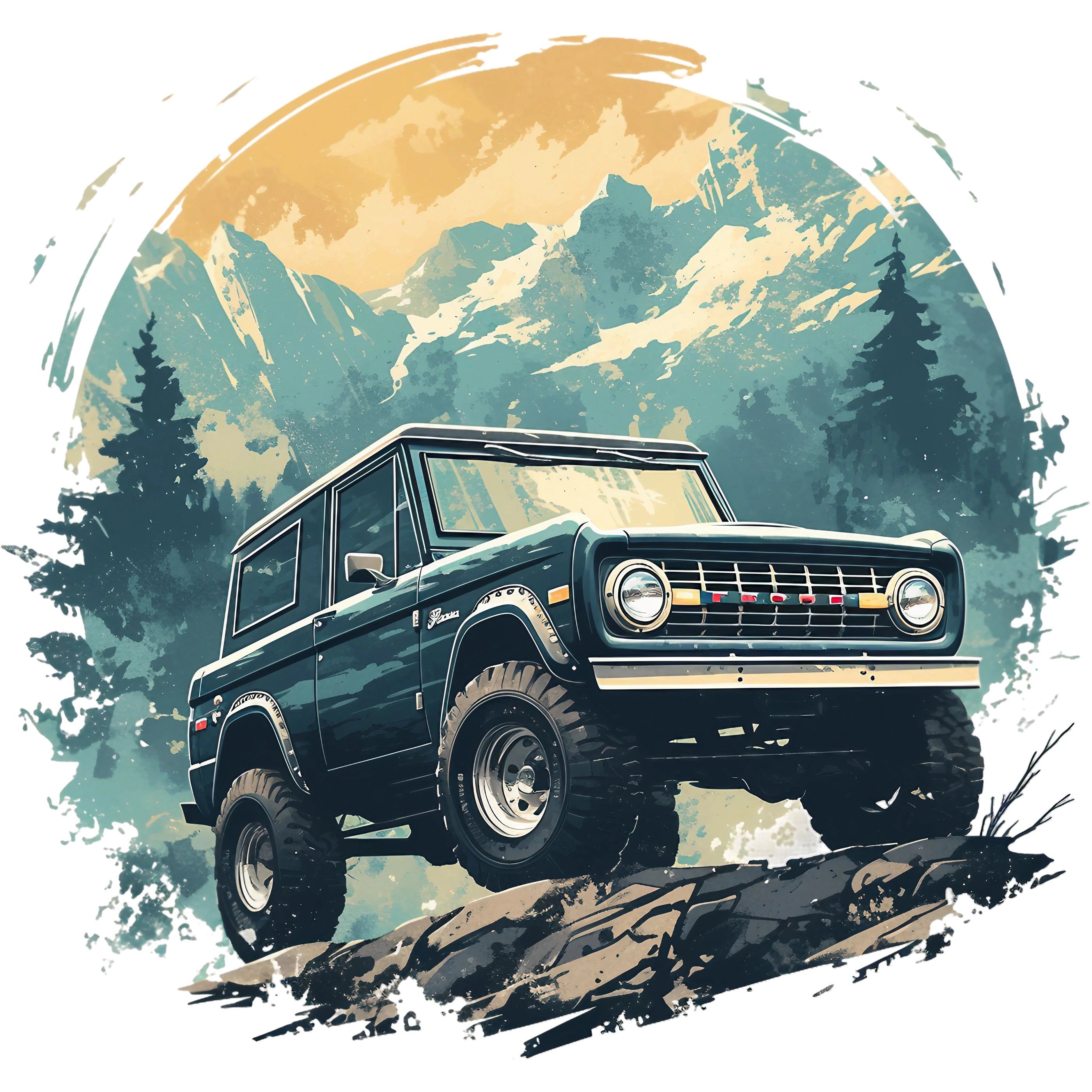 Bügelbild Retro Jeep