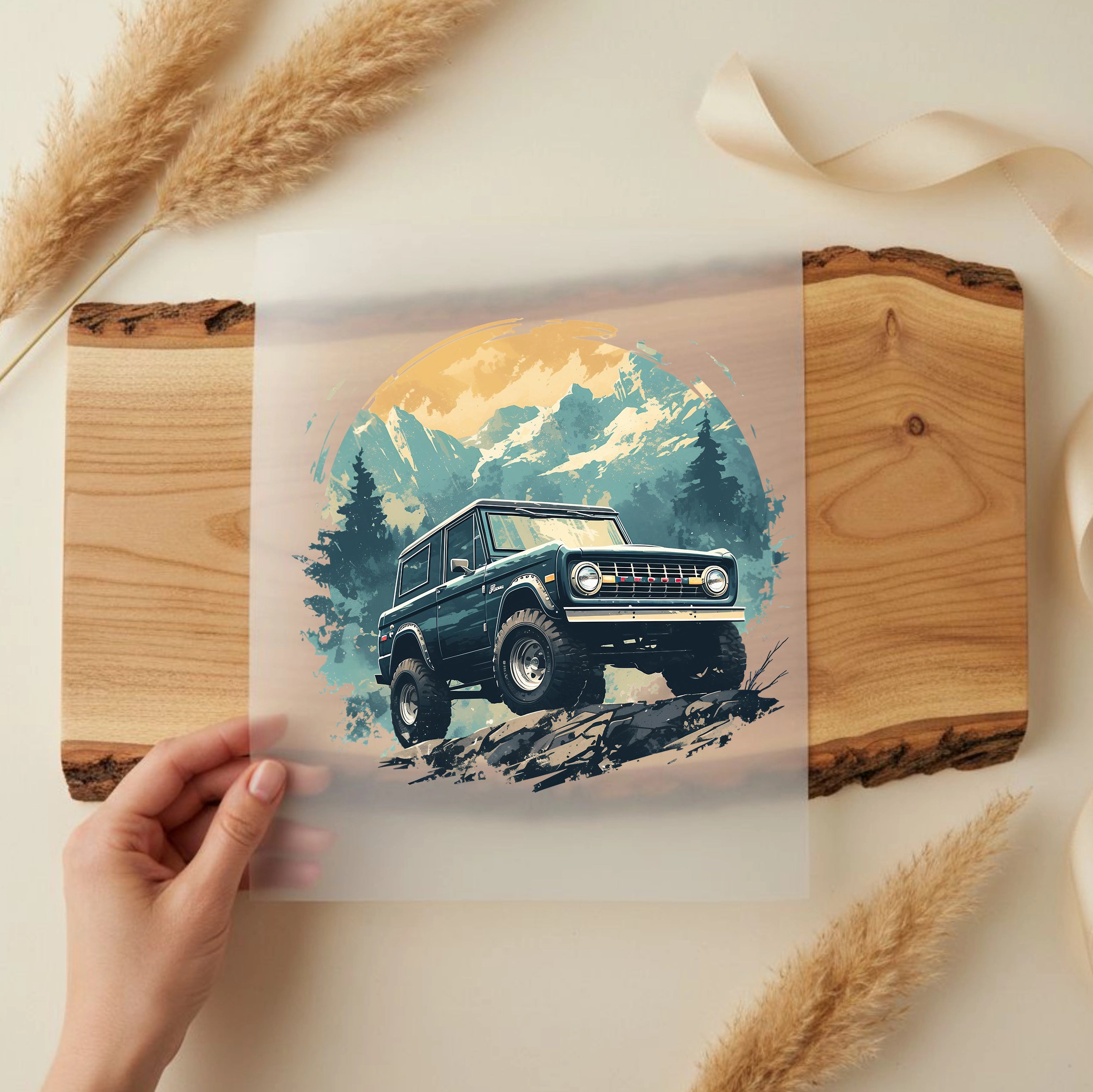 Bügelbild Retro Jeep