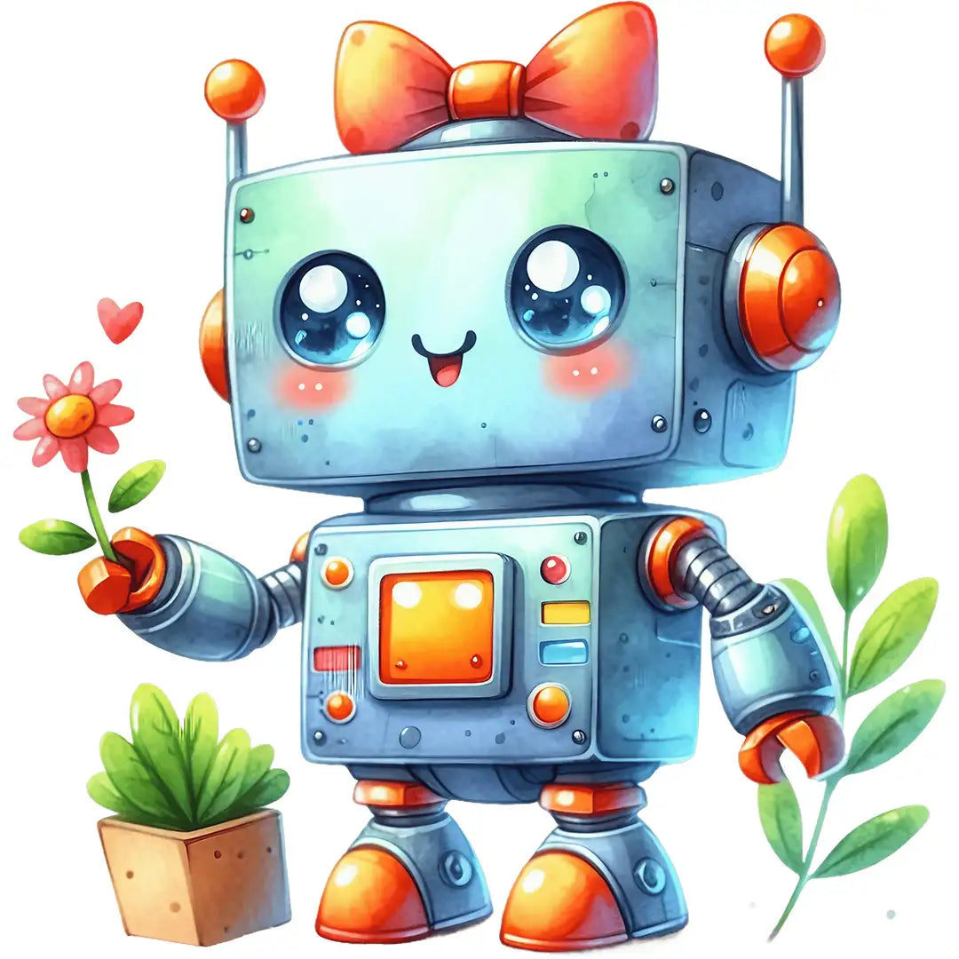 Bügelbild Roboter Gartenzauber Flori - S