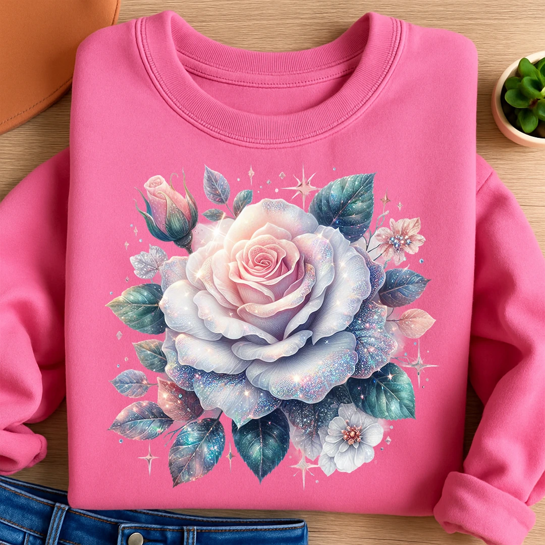 Bügelbild Rose Pastel Stardust