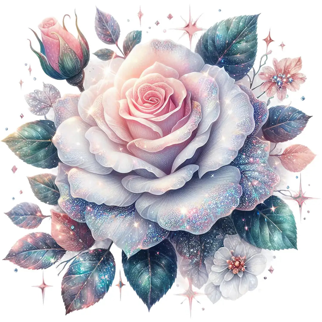 Bügelbild Rose Pastel Stardust - S