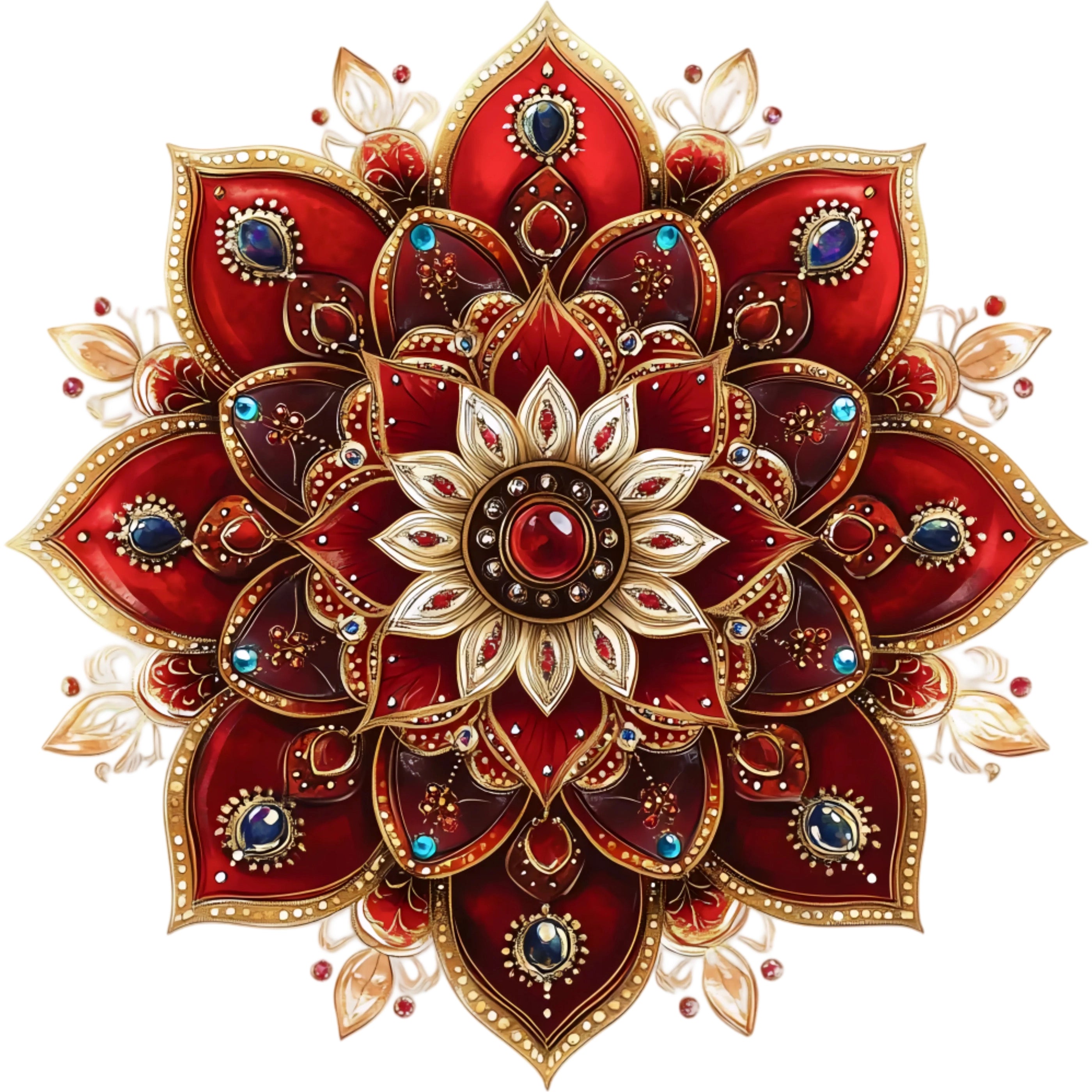 Bügelbild Rotes Weihnachts Mandala