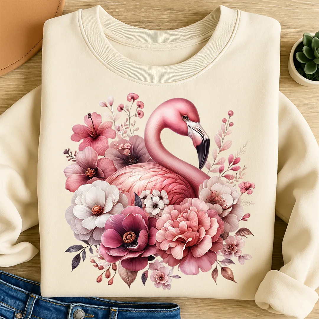 Bügelbild Sanfte Flamingoliebe