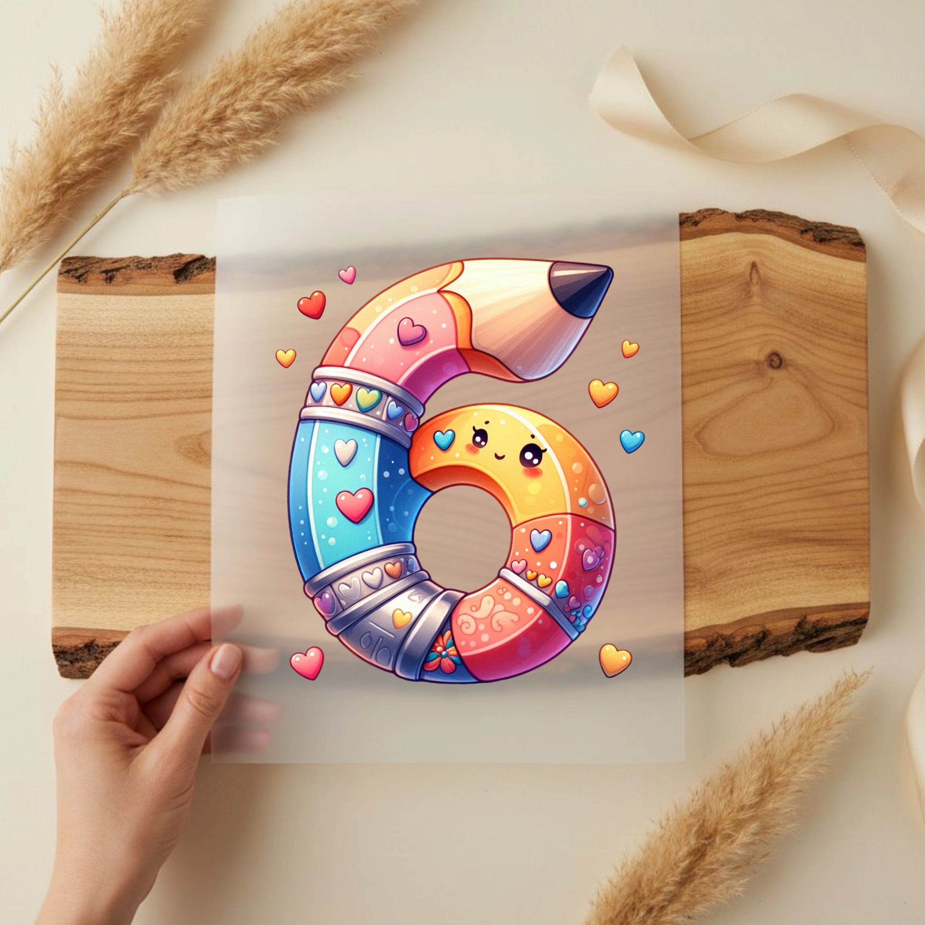 Bügelbild Buntstift Zahlen