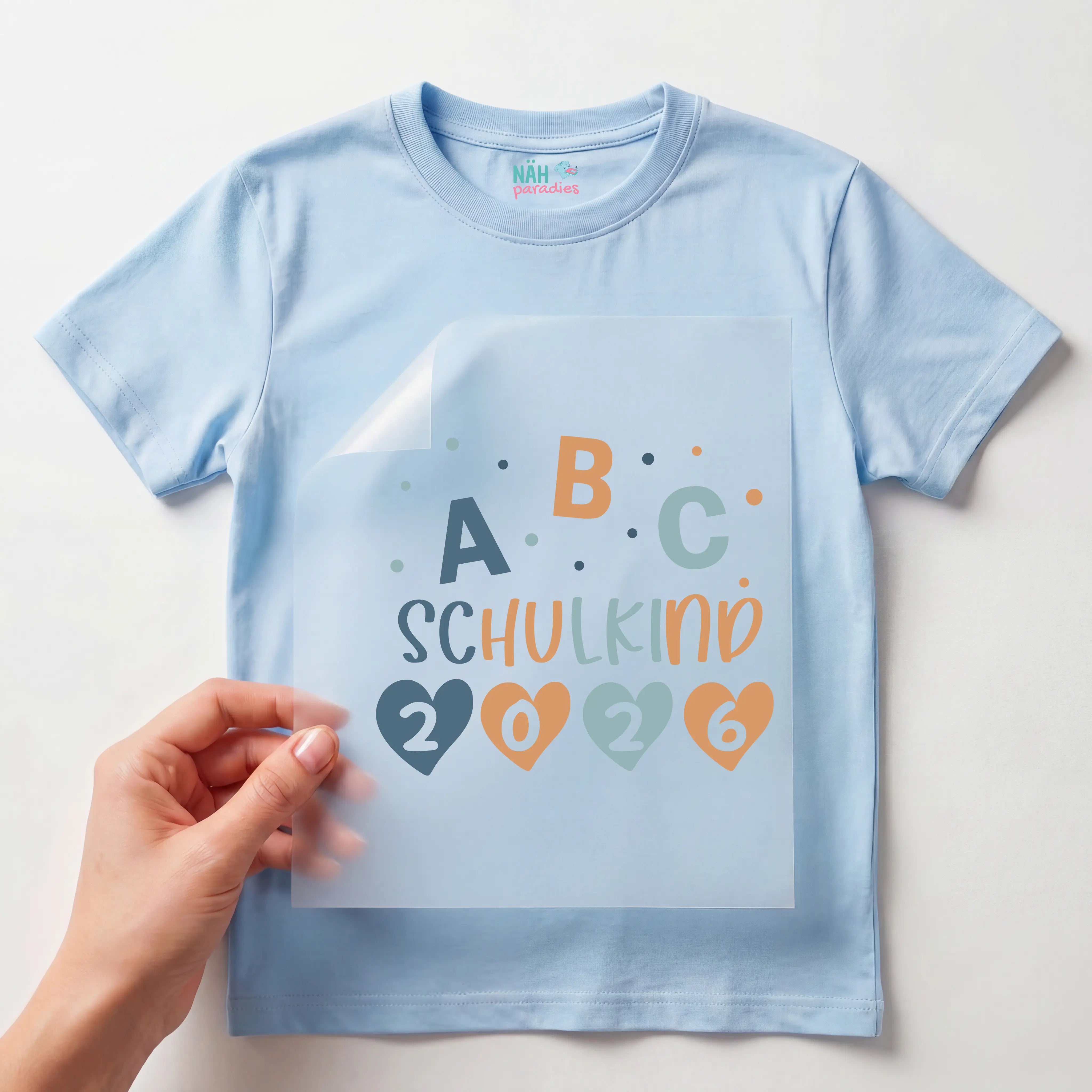 Bügelbild ABC Schulkind 2026
