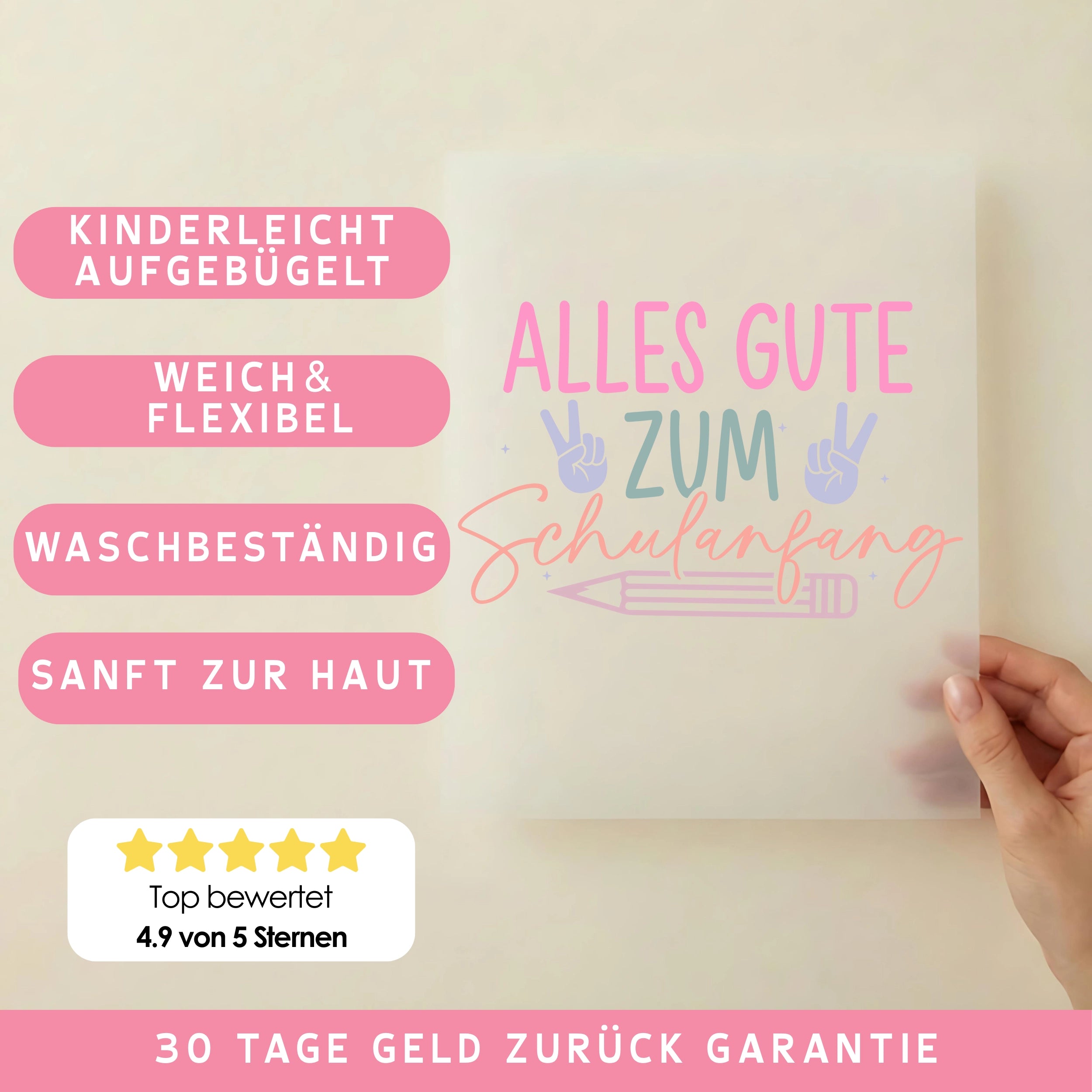 Bügelbild Alles gute zum Schulanfang