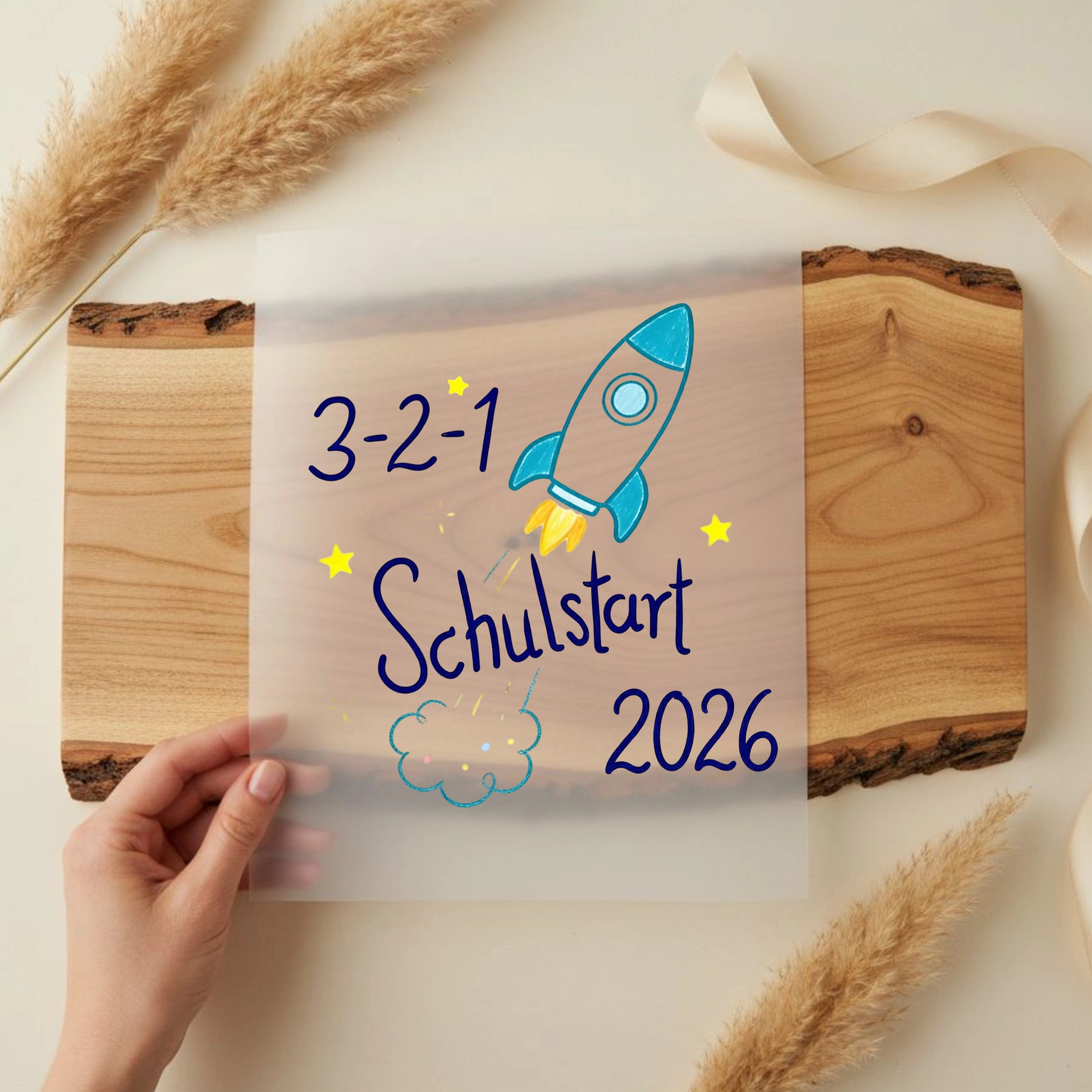 Bügelbild Bügelbild 321 Schulstart Rakete