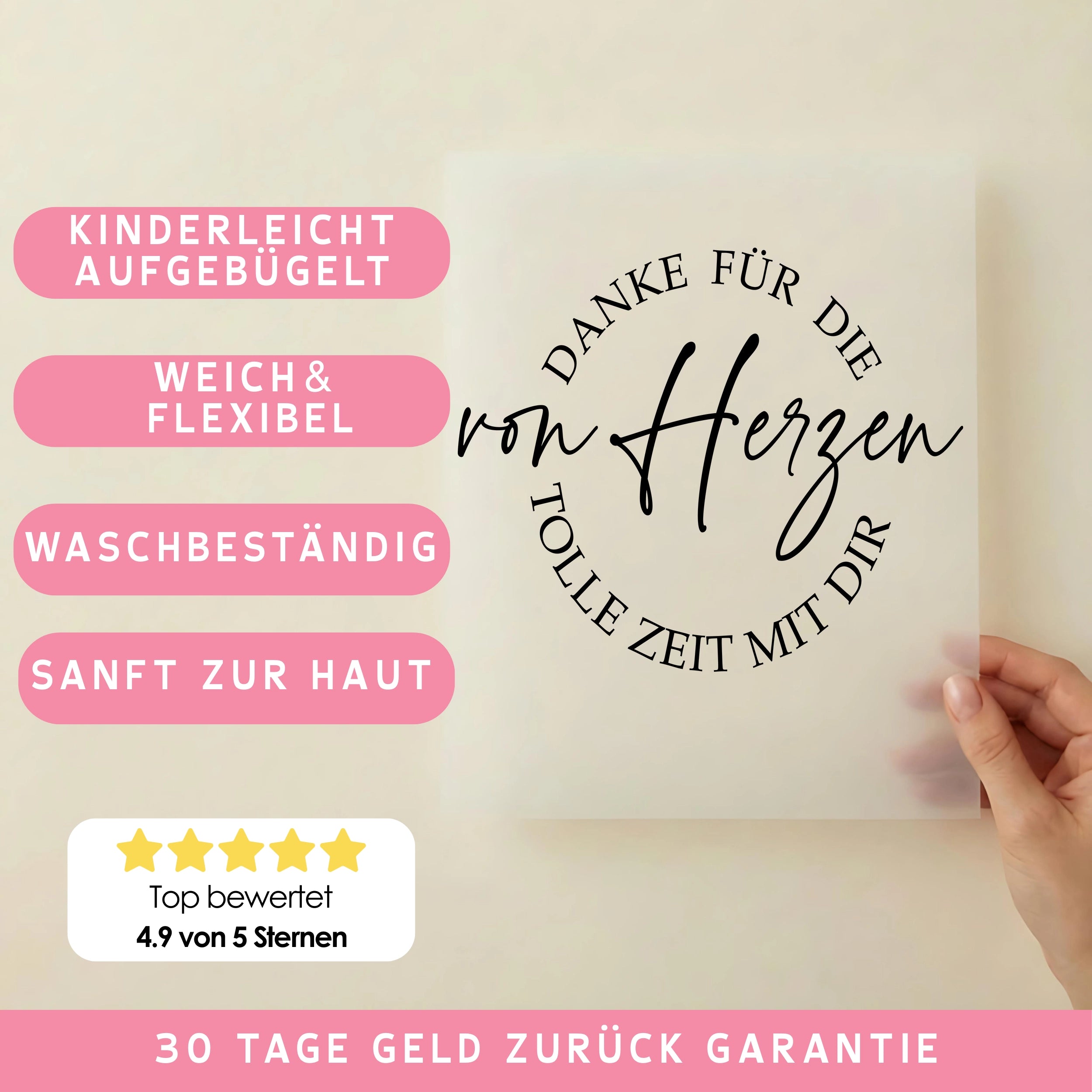 Bügelbild Danke für die tolle Zeit