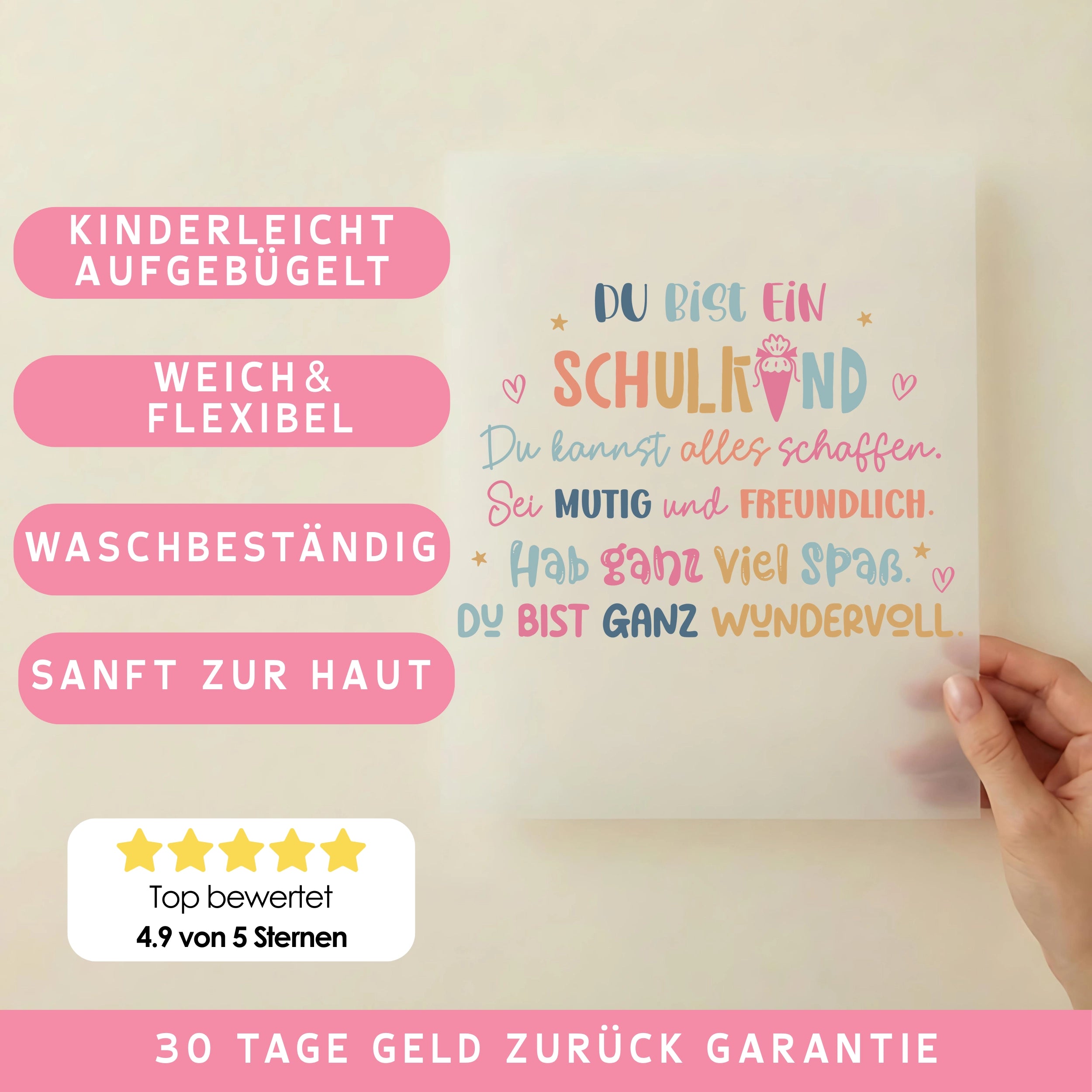 Bügelbild Du bist ein Schulkind