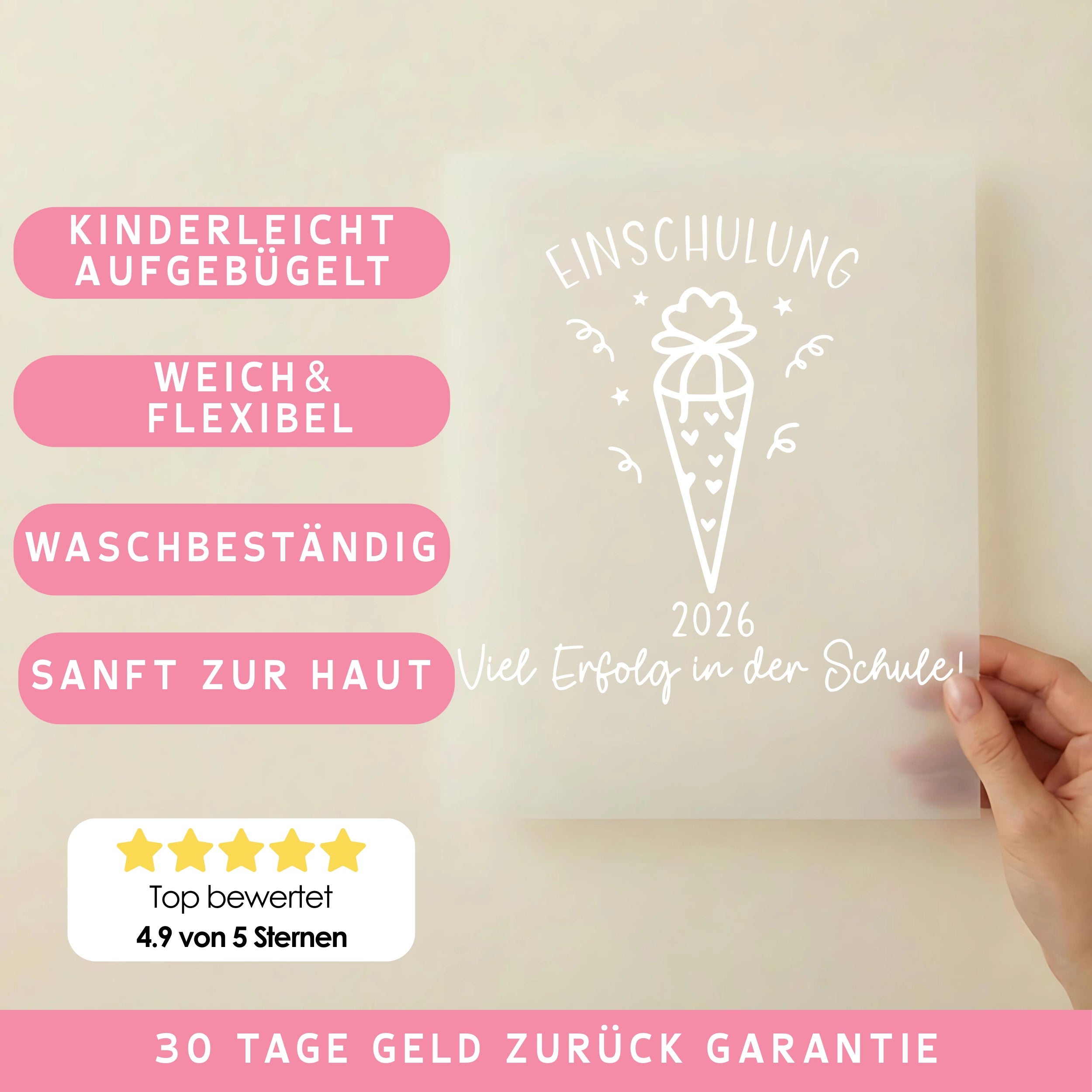 Bügelbild Einschulung 2026