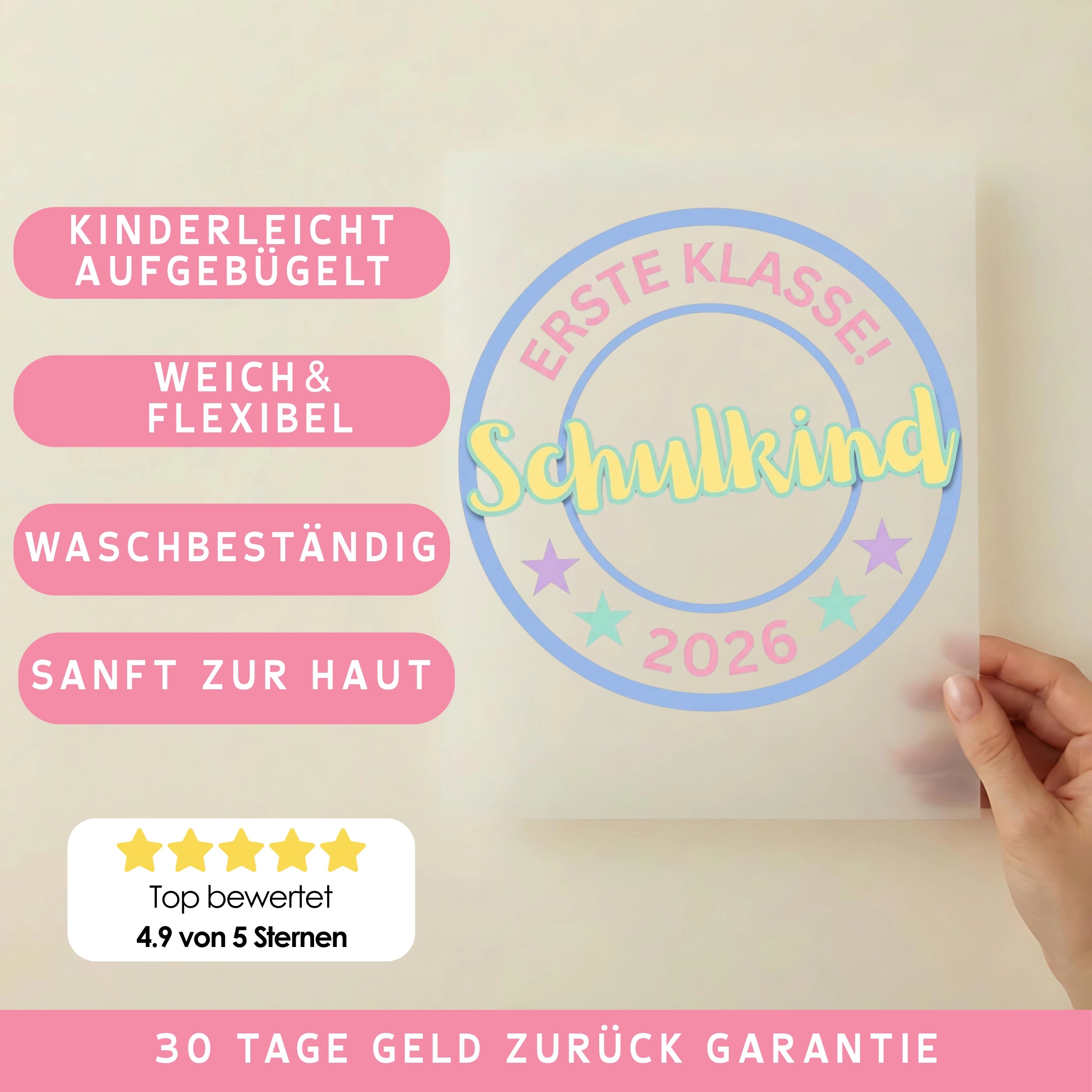 Bügelbild Erste Klasse Kreis