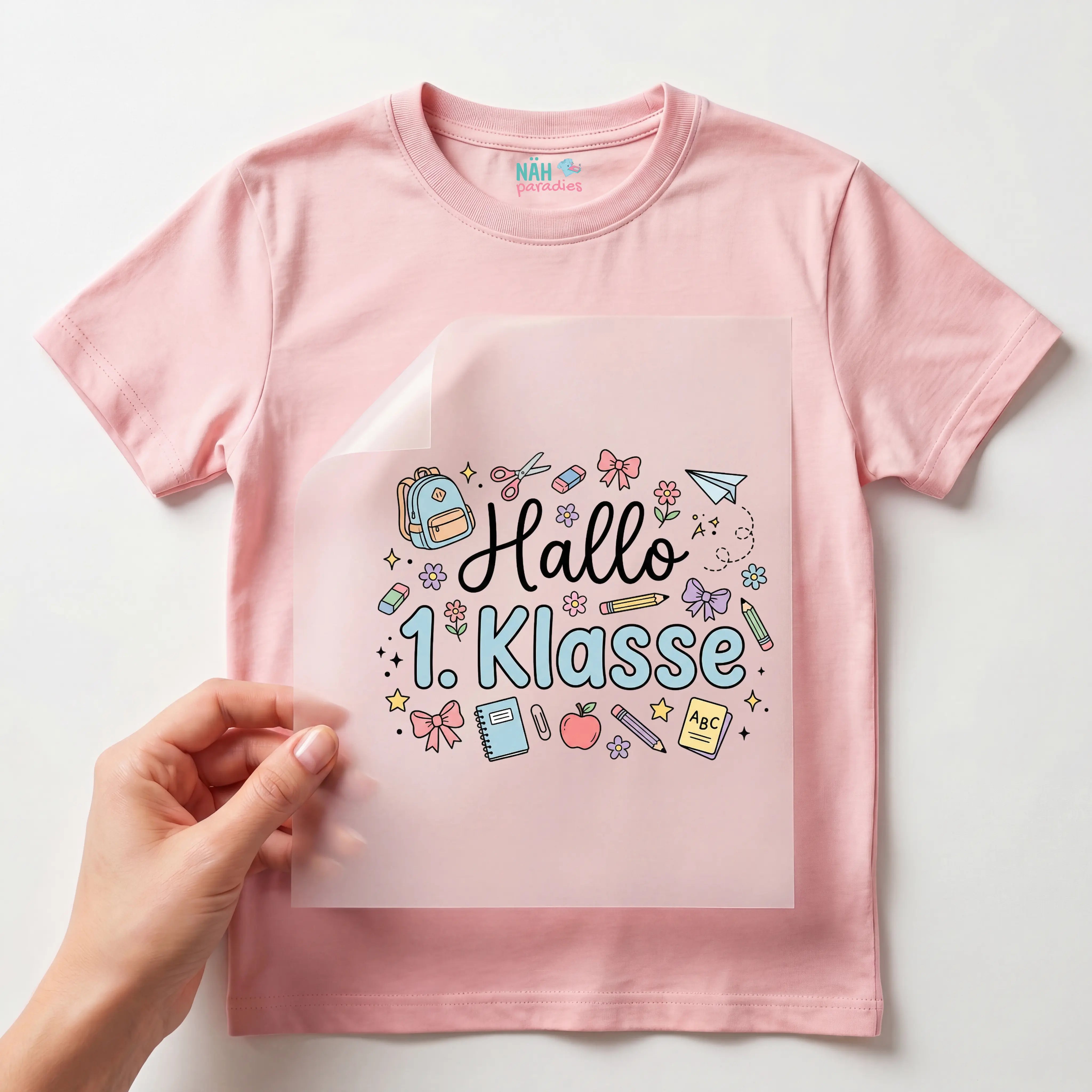 Bügelbild Hallo 1. Klasse Schulsammlung