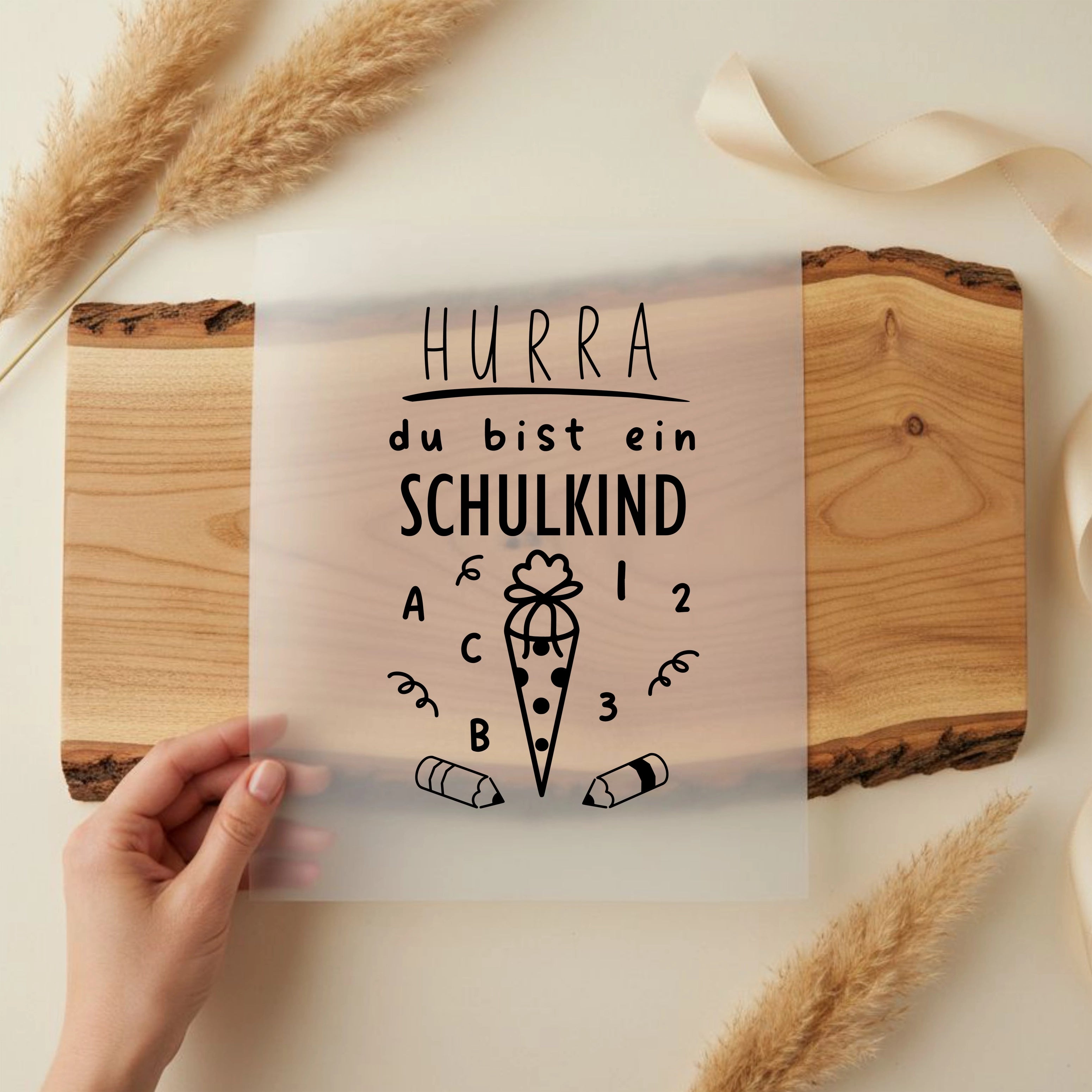 Bügelbild Hurra du bist ein Schulkind