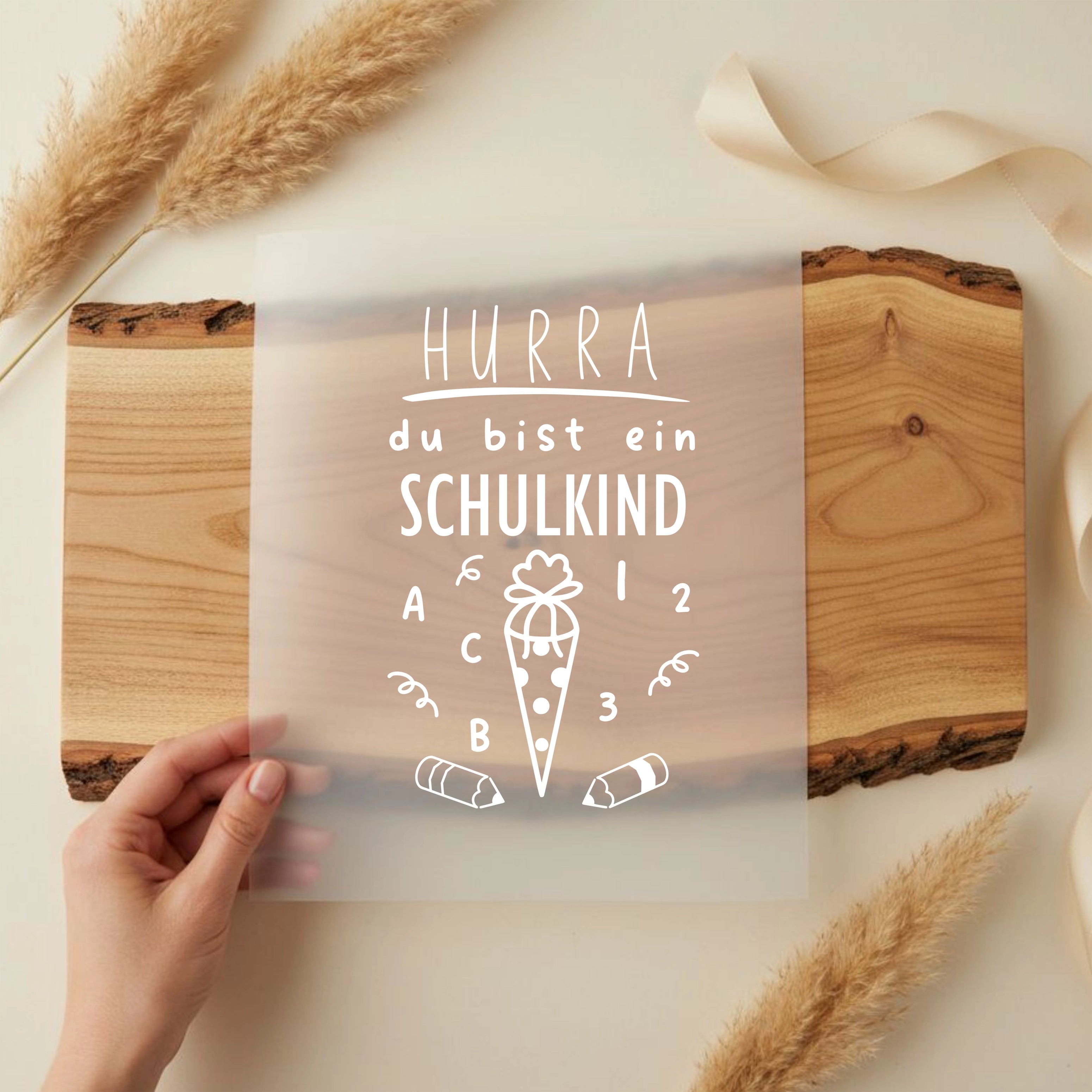 Bügelbild Hurra du bist ein Schulkind