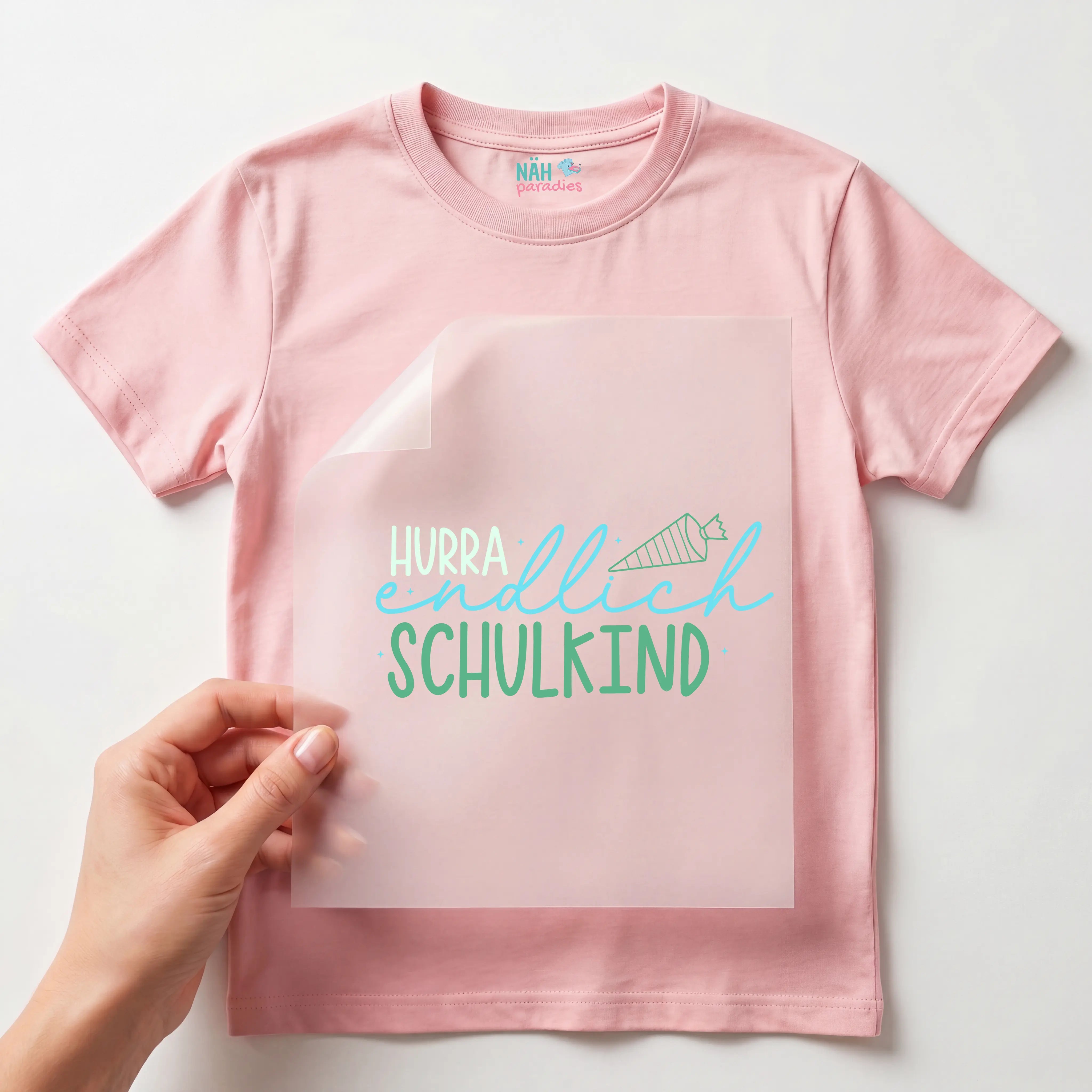 Bügelbild Hurra endlich Schulkind