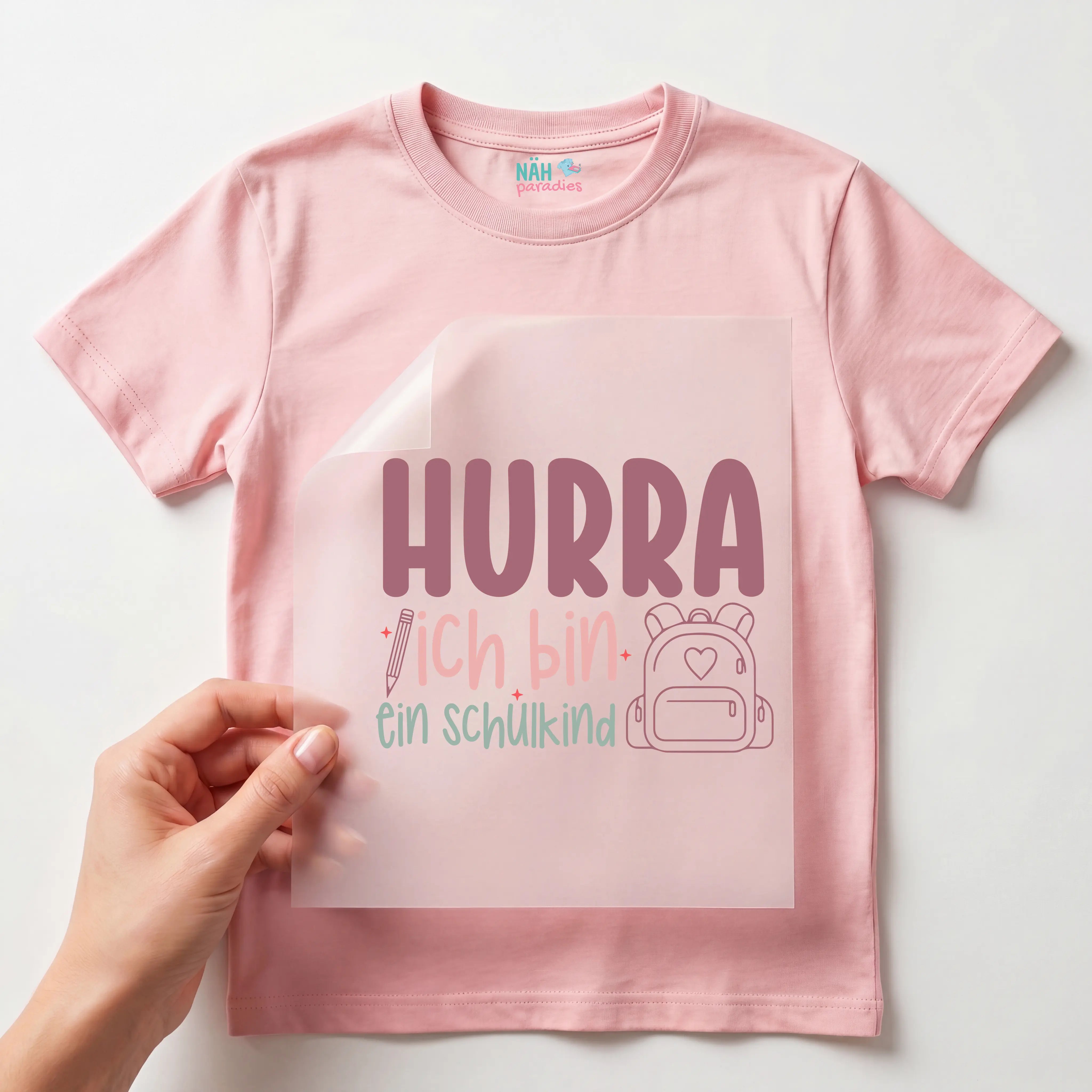Bügelbild Hurra ich bin ein Schulkind