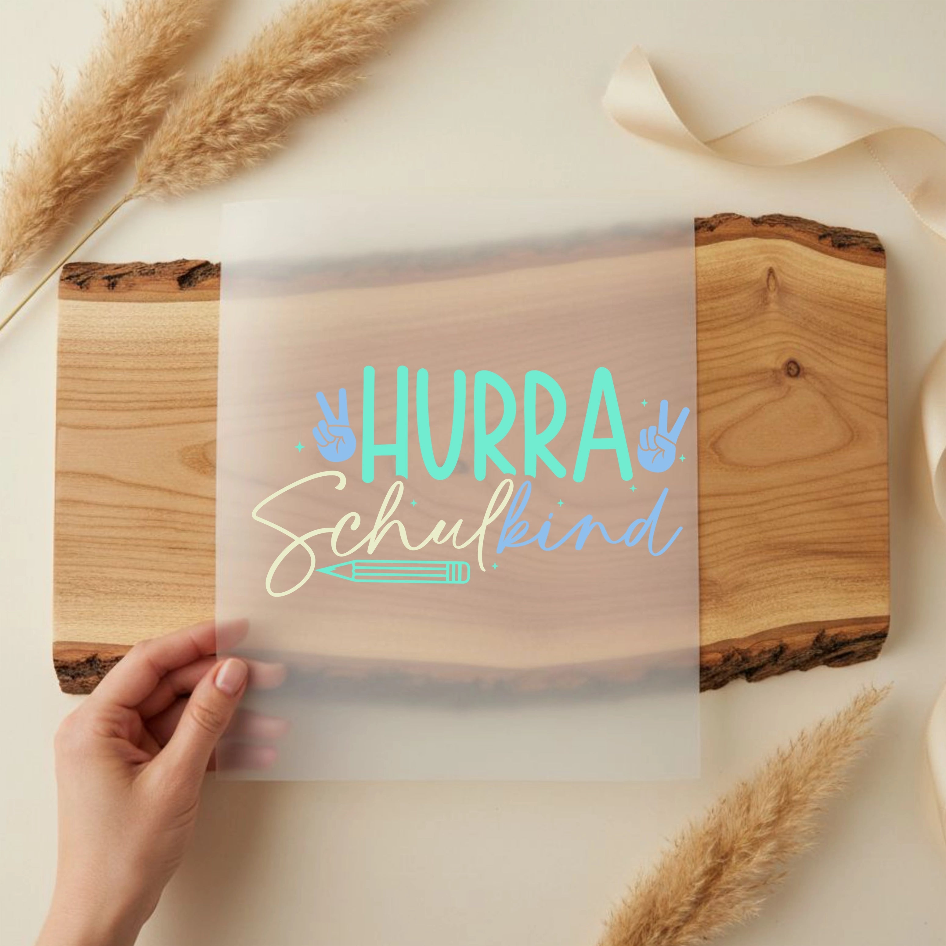 Bügelbild Hurra Schulkind