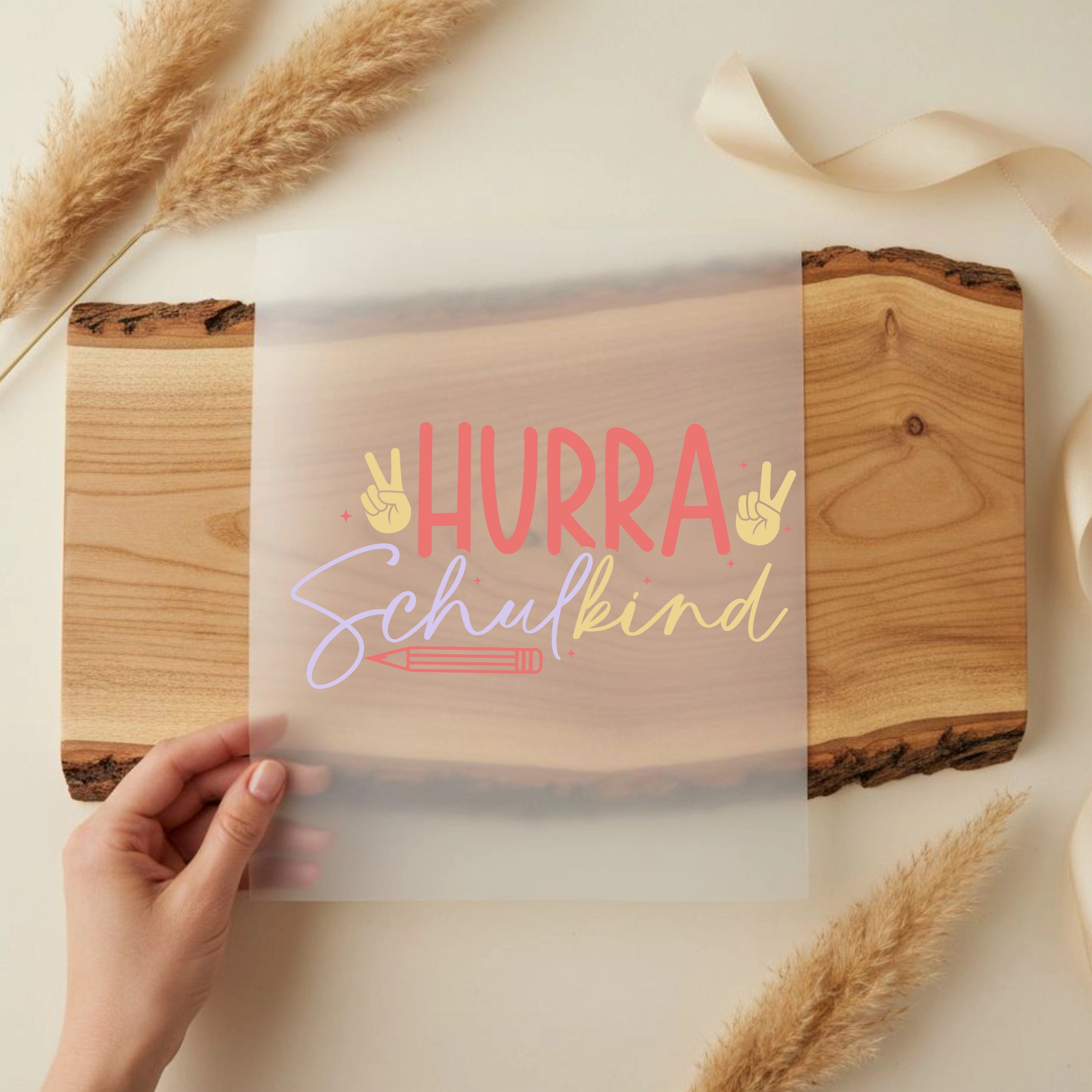 Bügelbild Hurra Schulkind