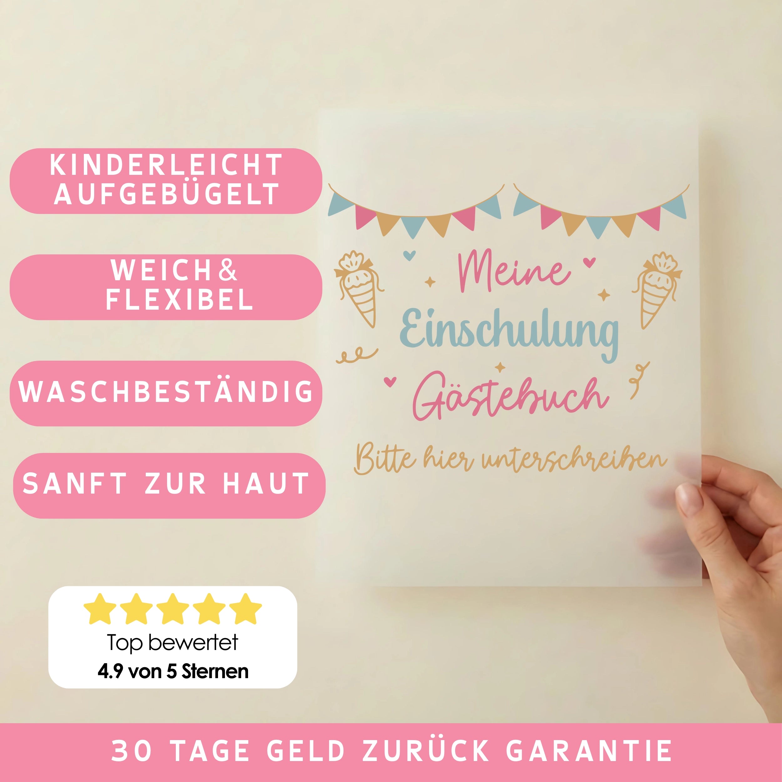 Bügelbild Meine Einschulung Gästebuch