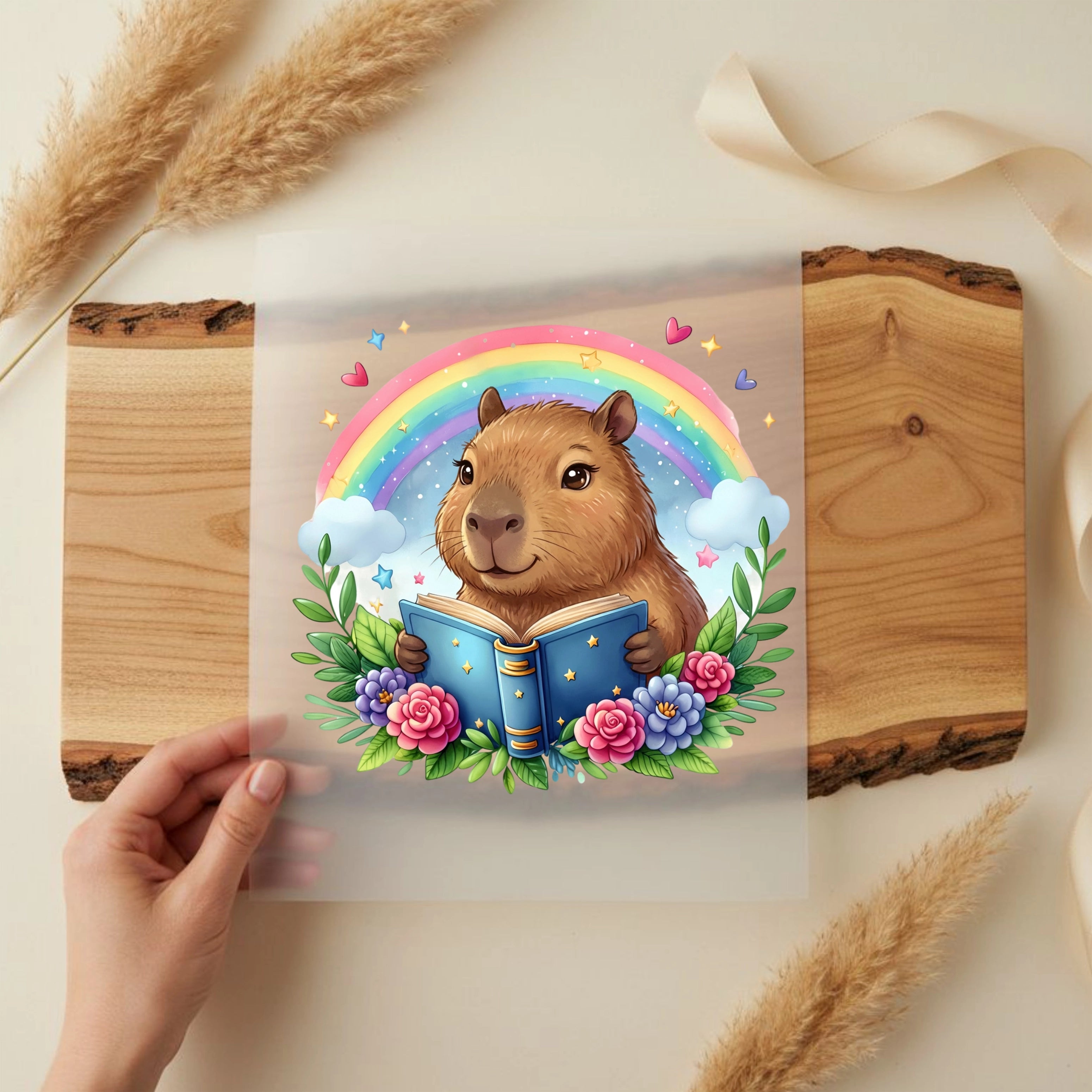 Bügelbild Regenbogenleser Capybara
