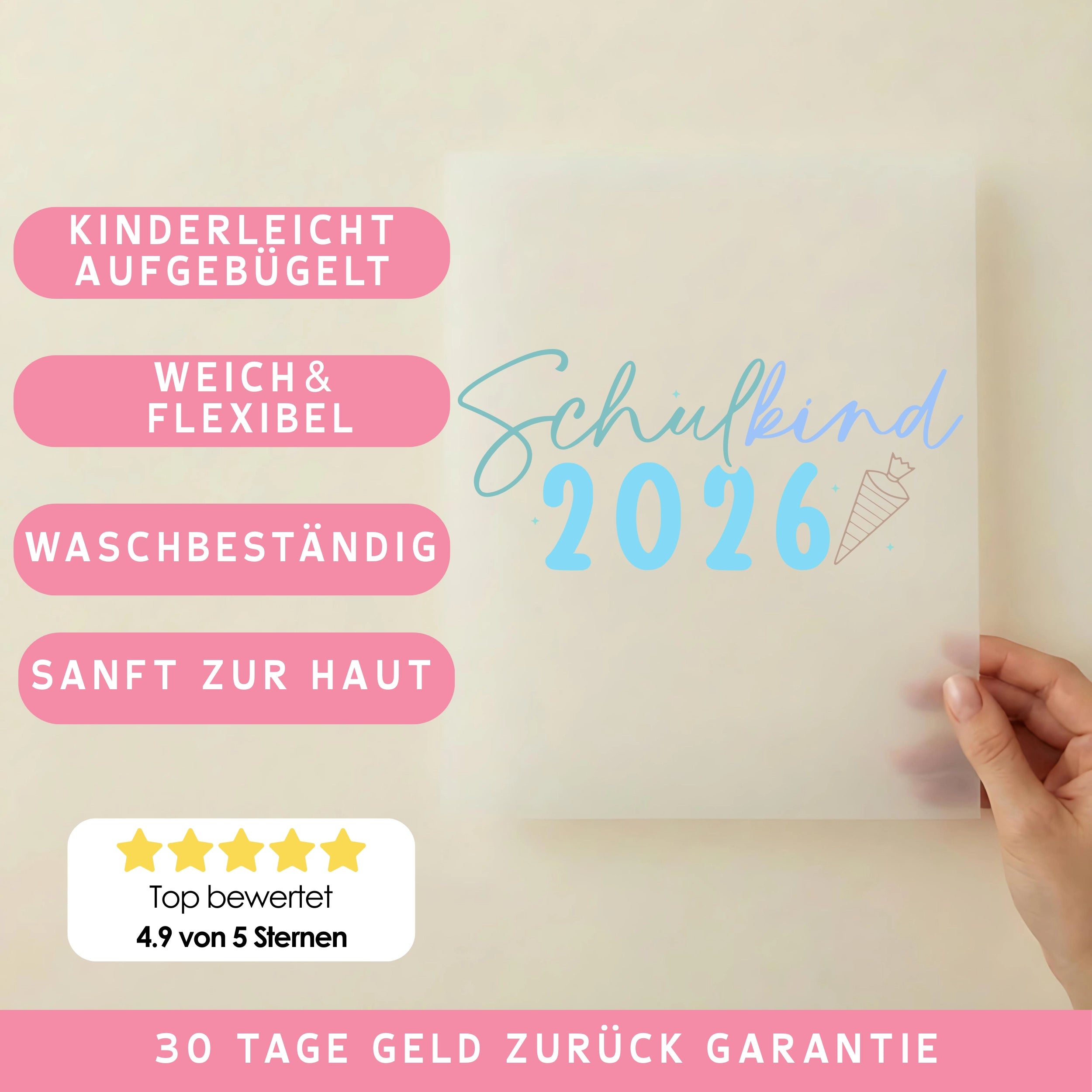 Bügelbild Schulkind 2026