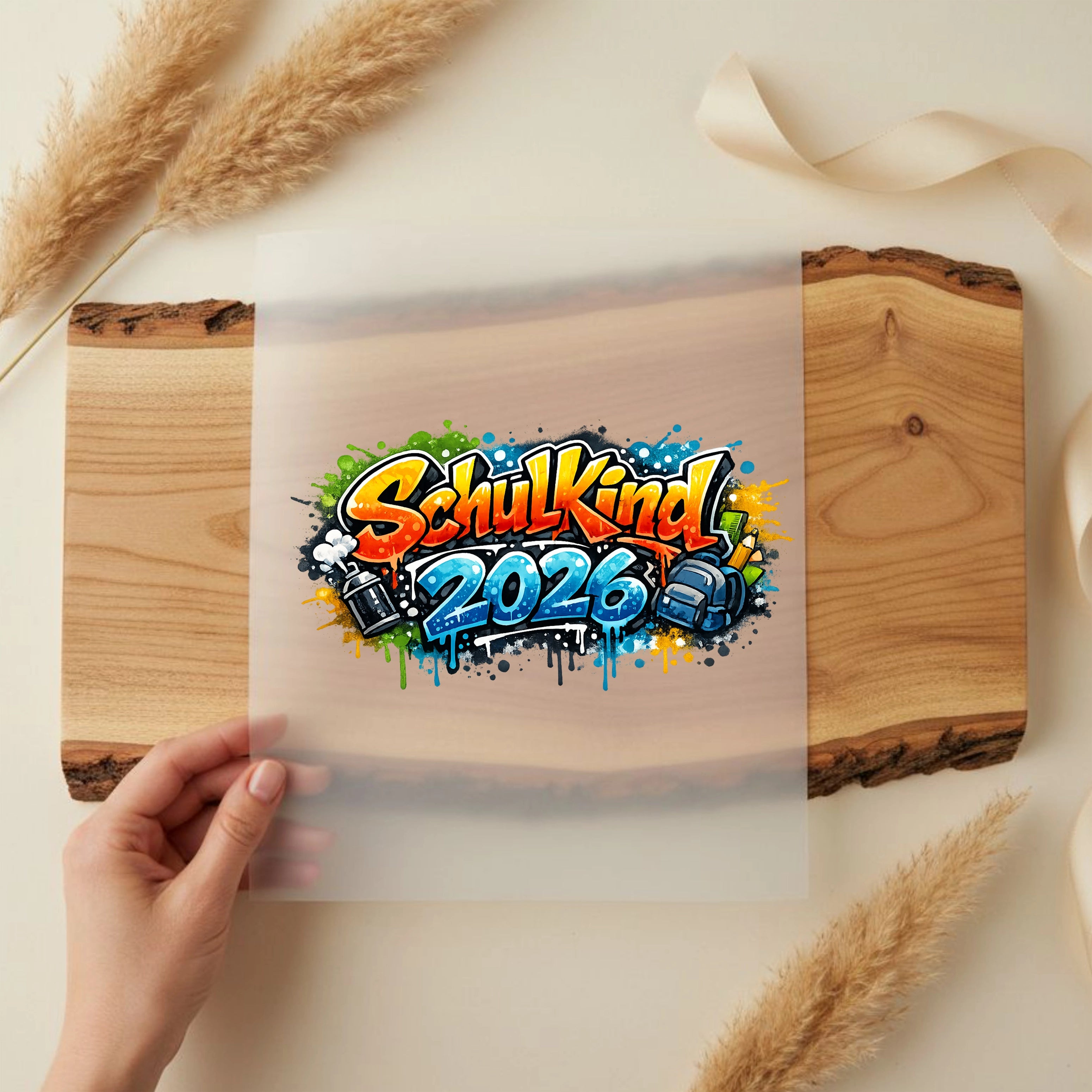 Bügelbild Schulkind 2026 Grafiti