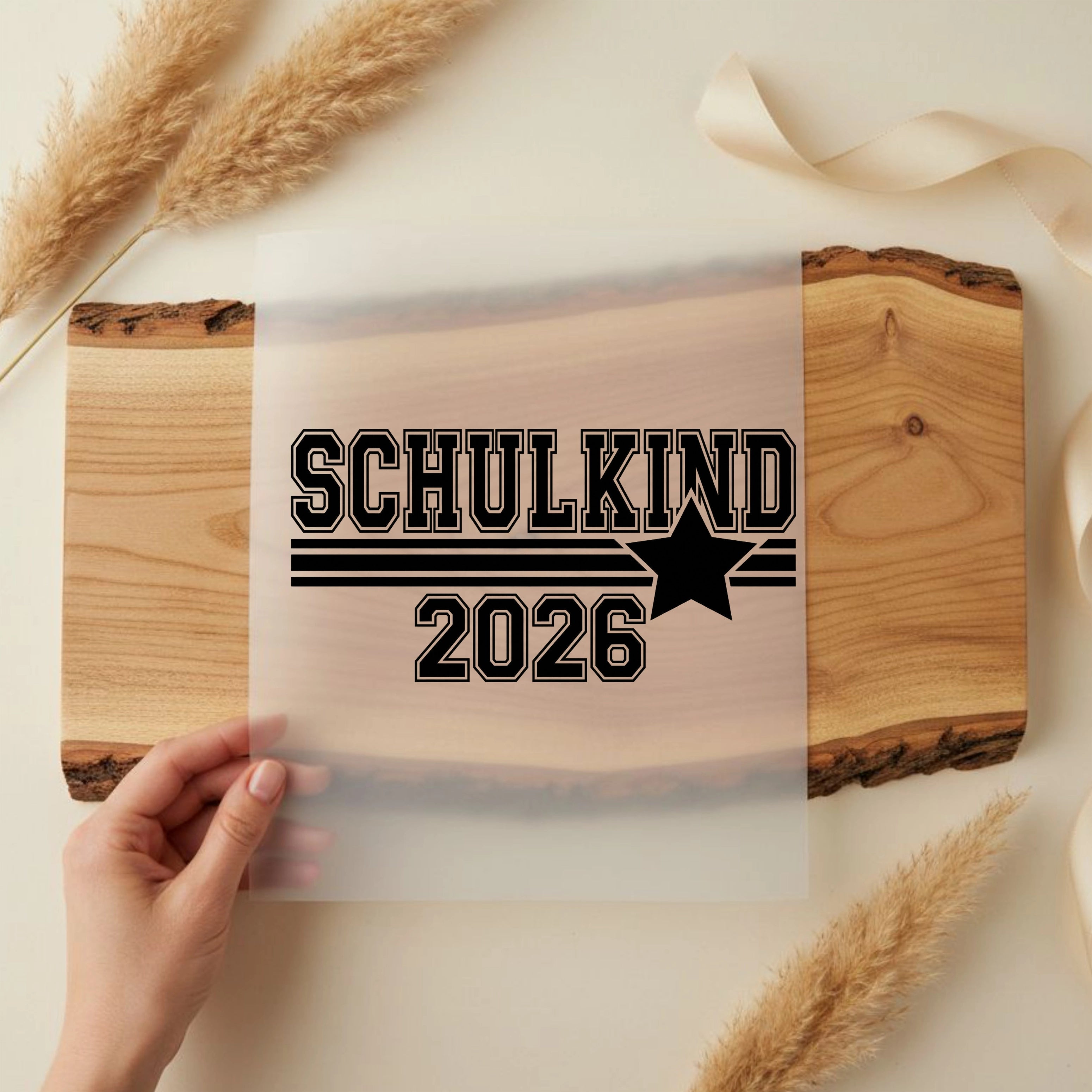 Bügelbild Schulkind 2026 Retro Stern