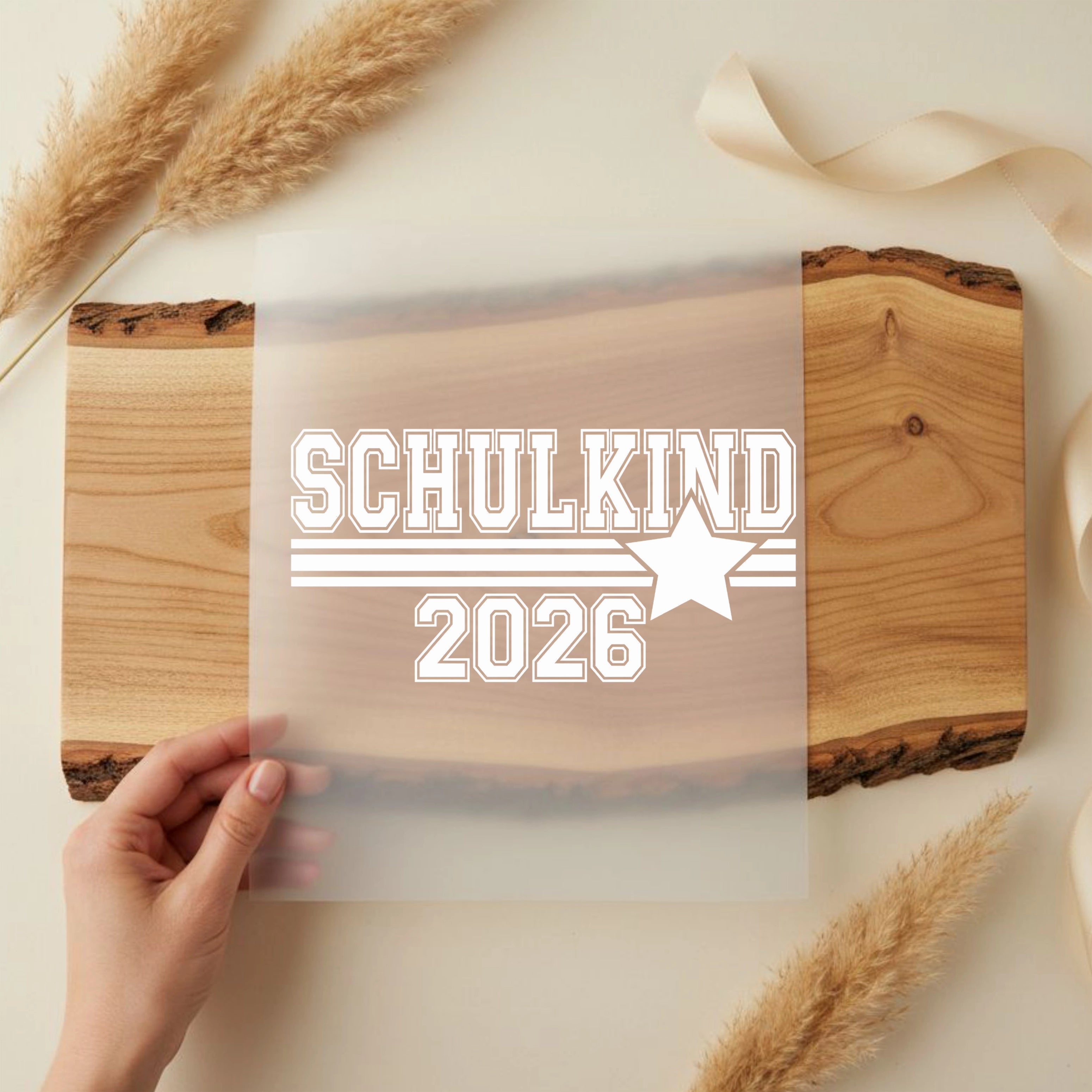 Bügelbild Schulkind 2026 Retro Stern
