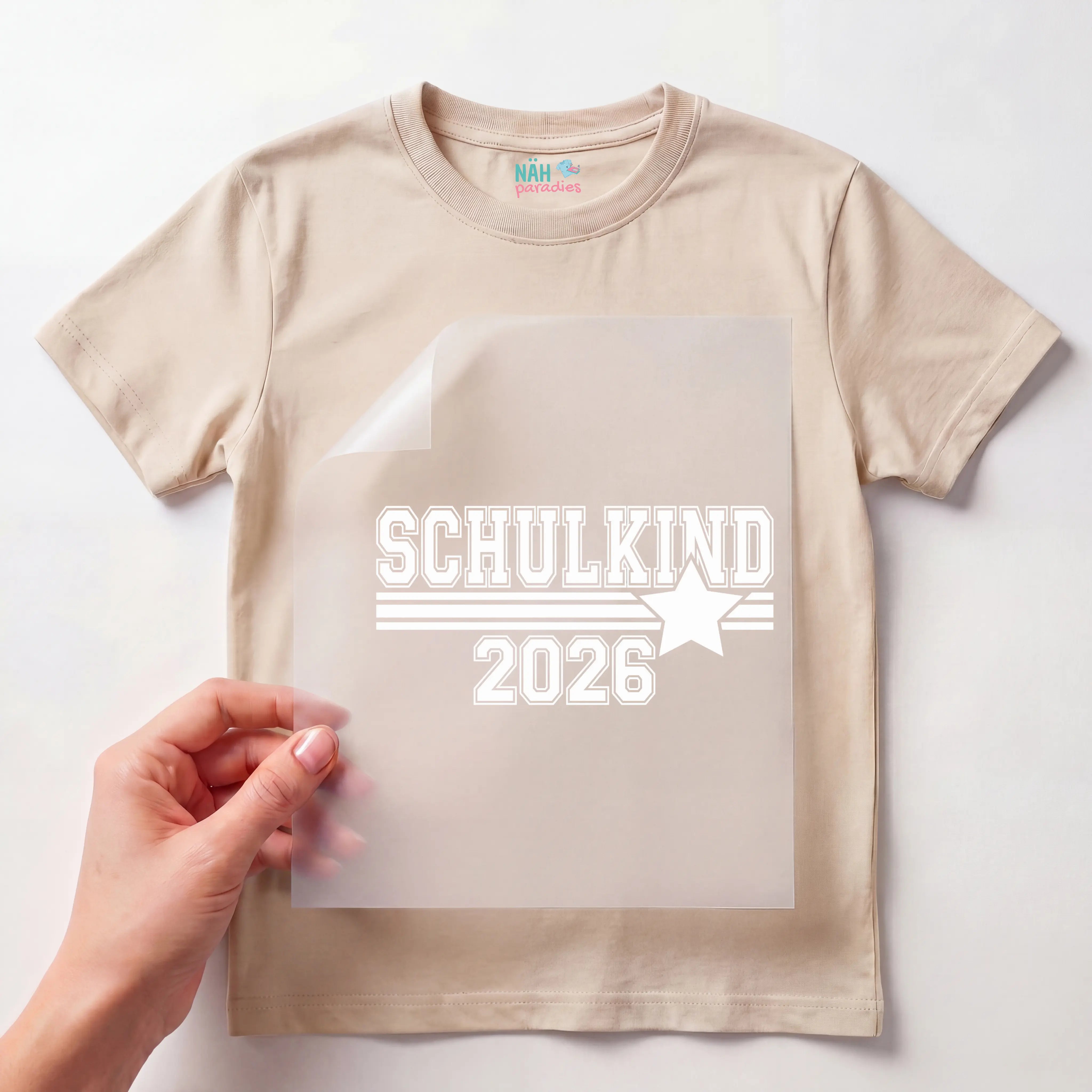 Bügelbild Schulkind 2026 Retro Stern