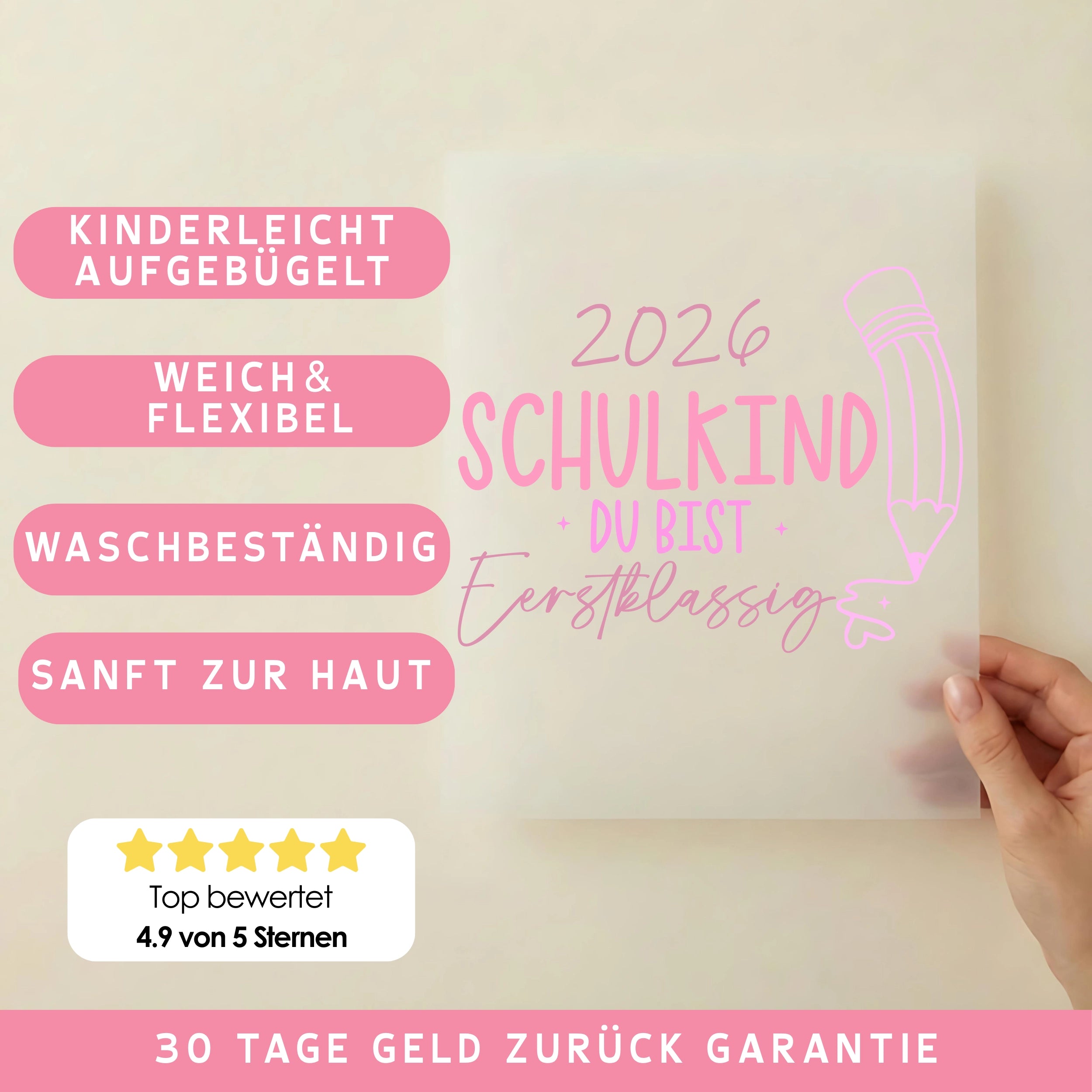 Bügelbild Schulkind du bist Erstklassig