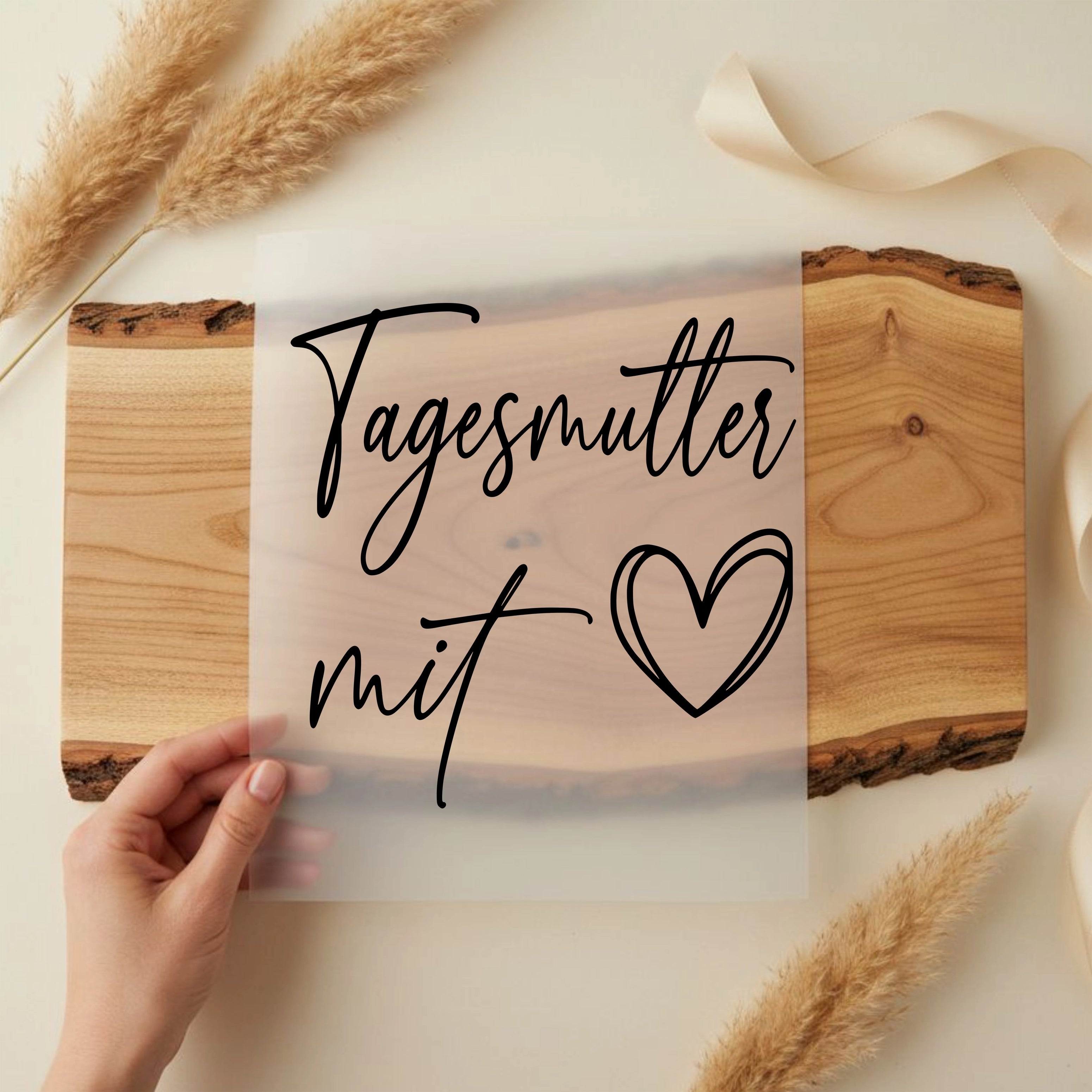 Bügelbild Tagesmutter mit Herz