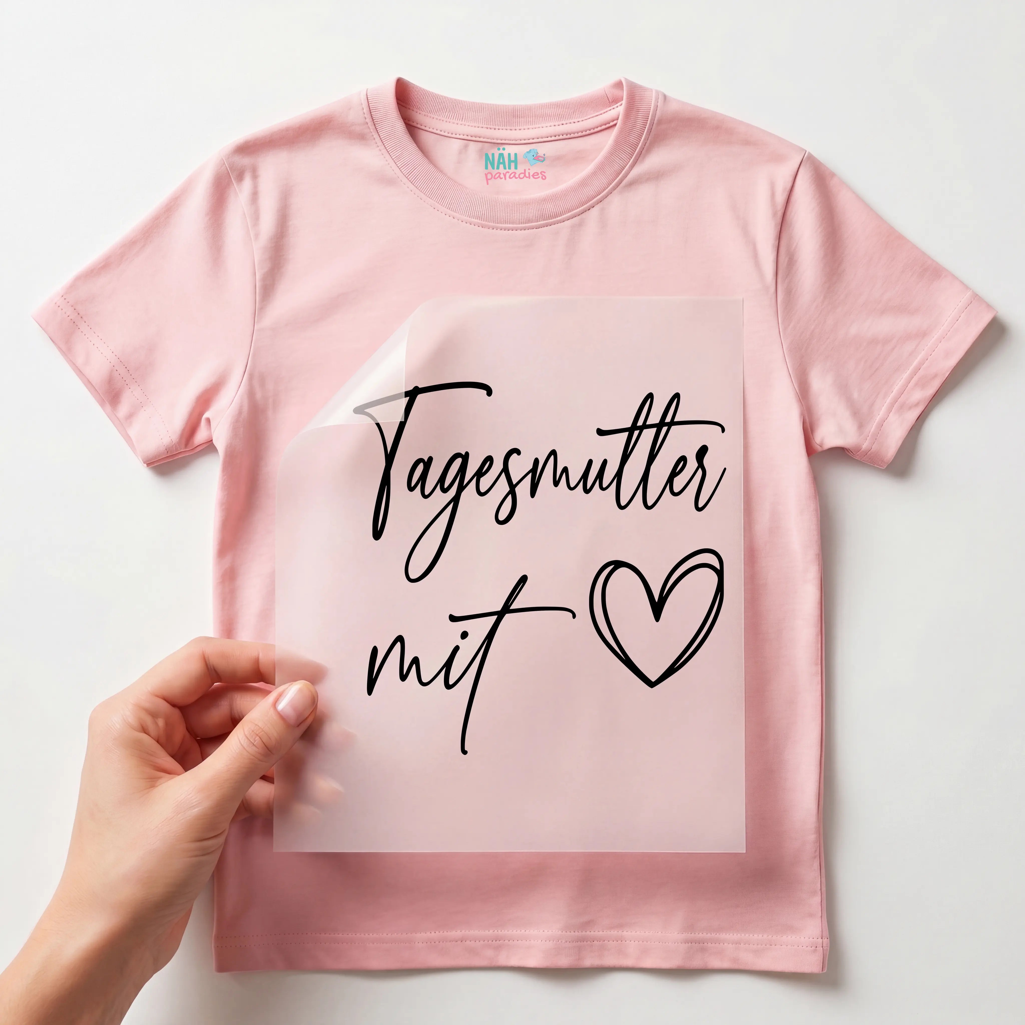 Bügelbild Tagesmutter mit Herz