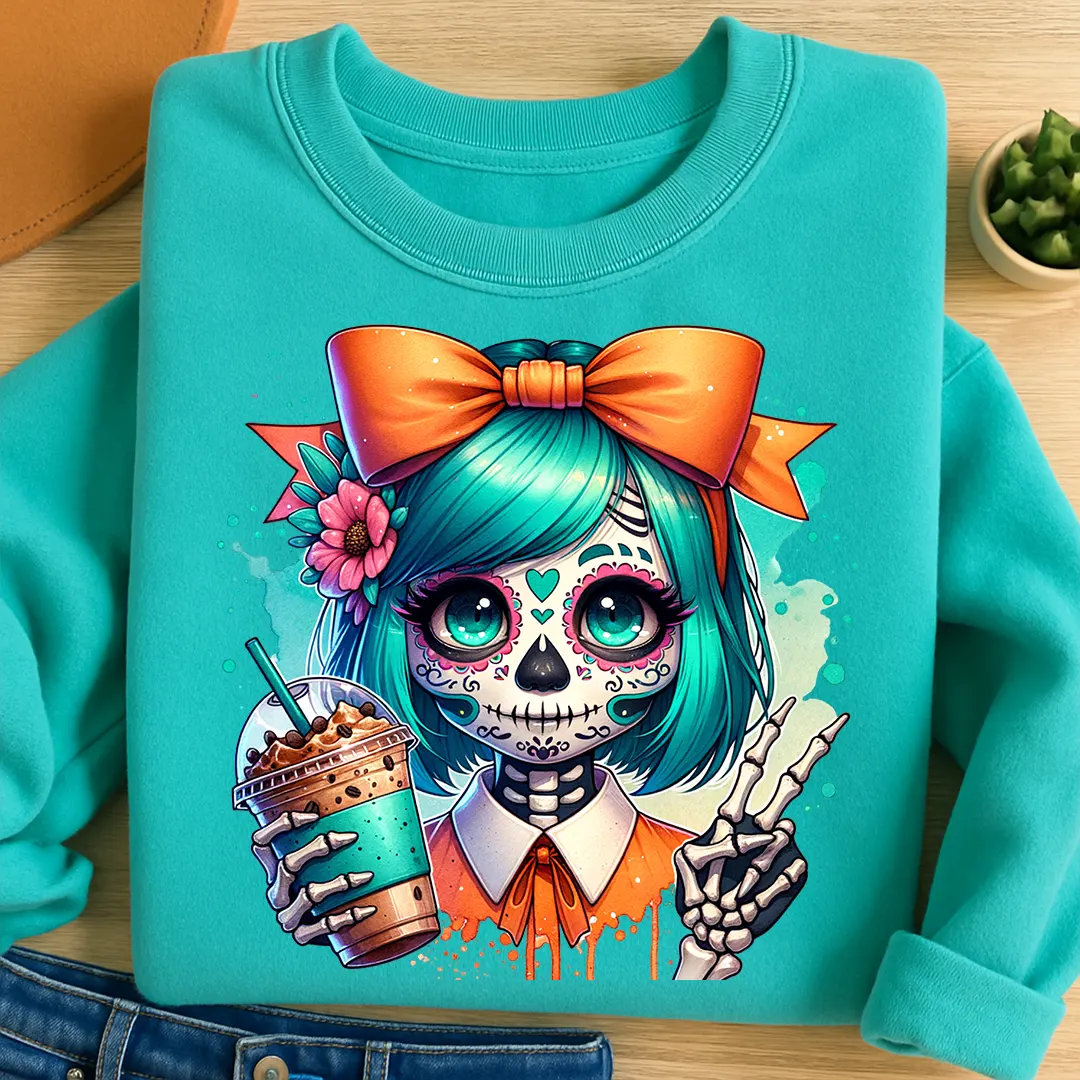 Bügelbild Schädel Choco Skull