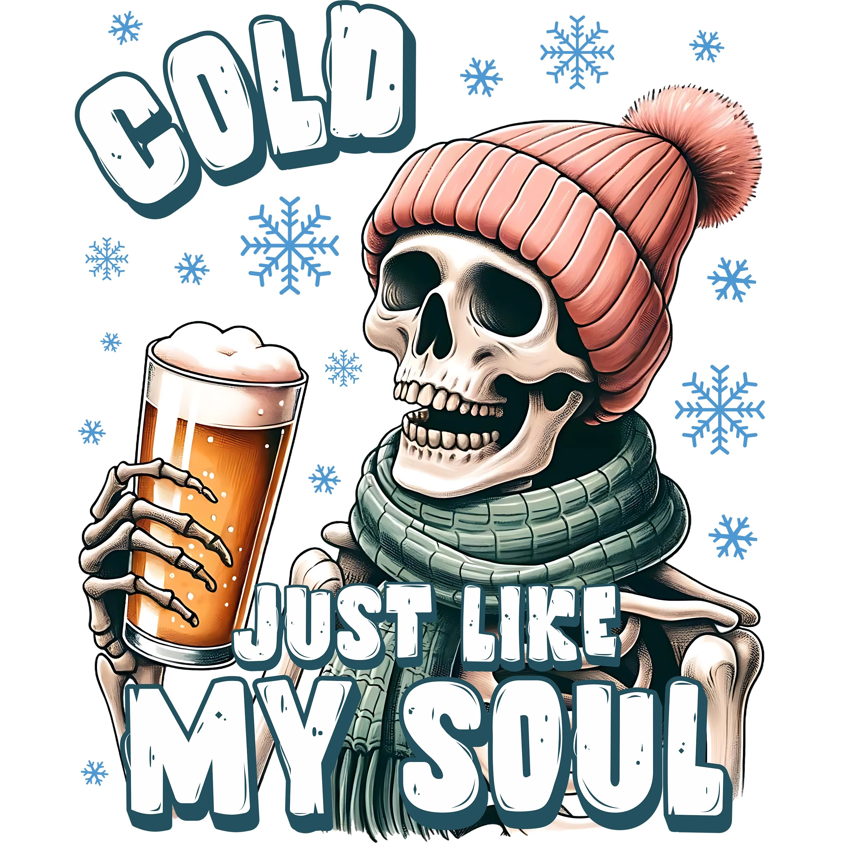 Bügelbild Schädel Cold just like my Soul