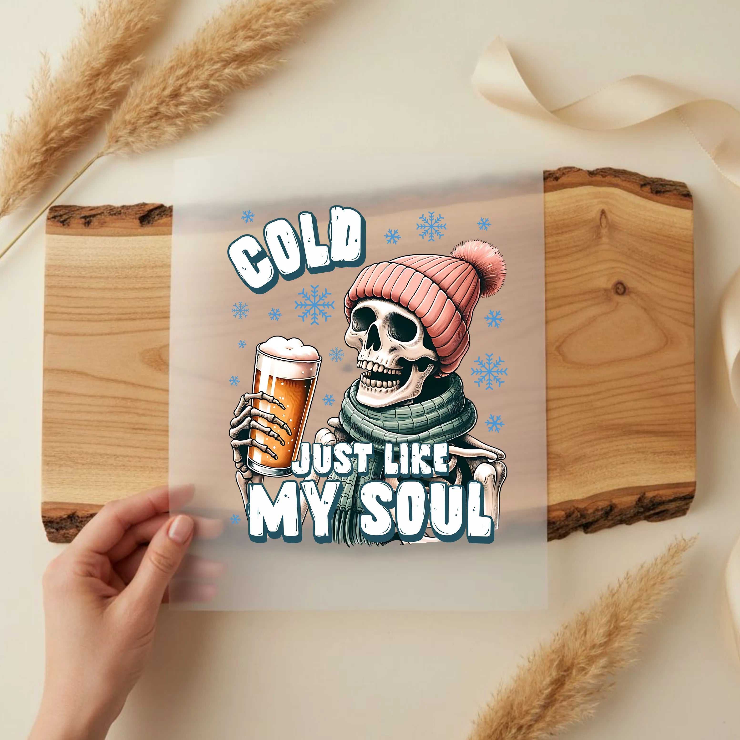 Bügelbild Schädel Cold just like my Soul