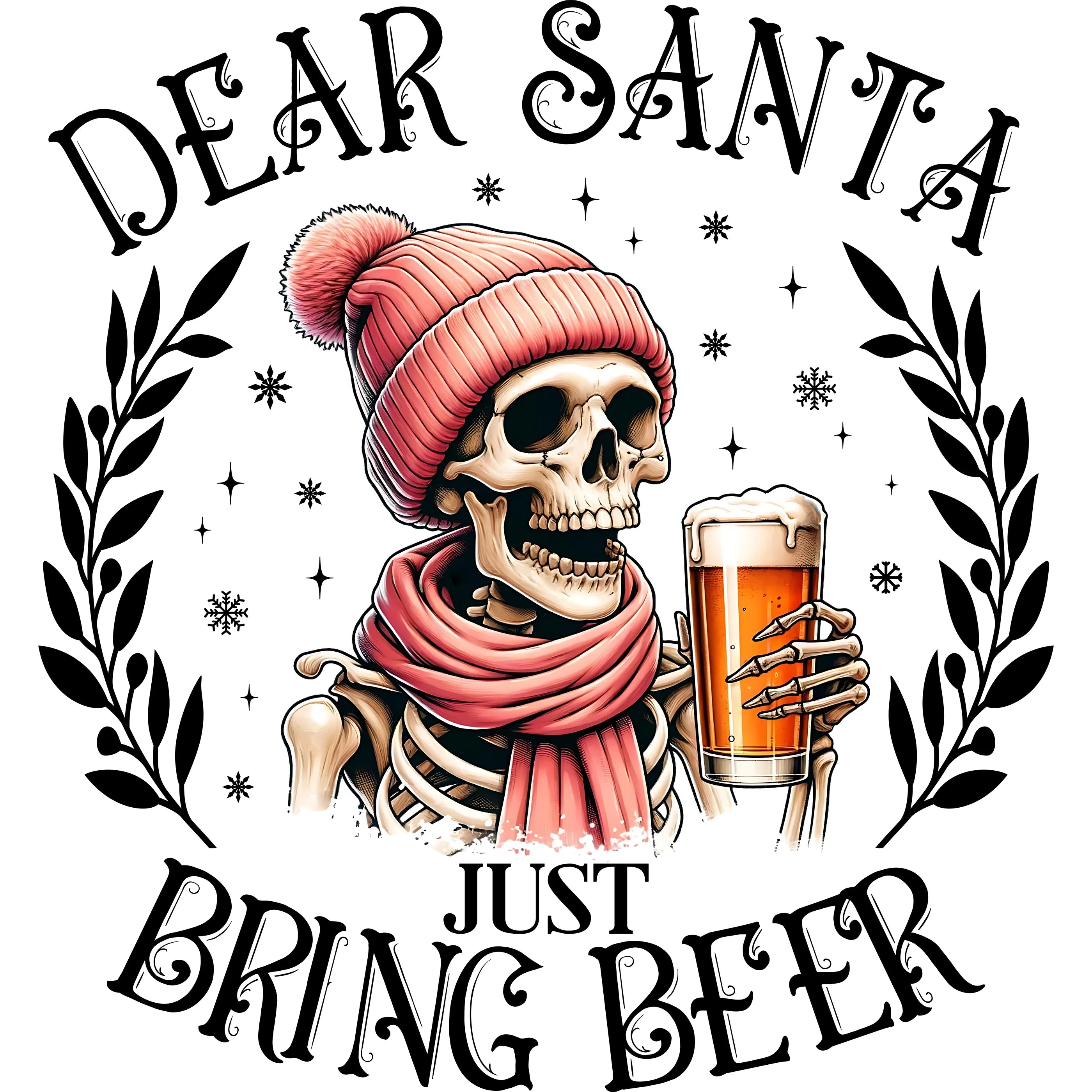 Bügelbild Schädel Just bring Beer