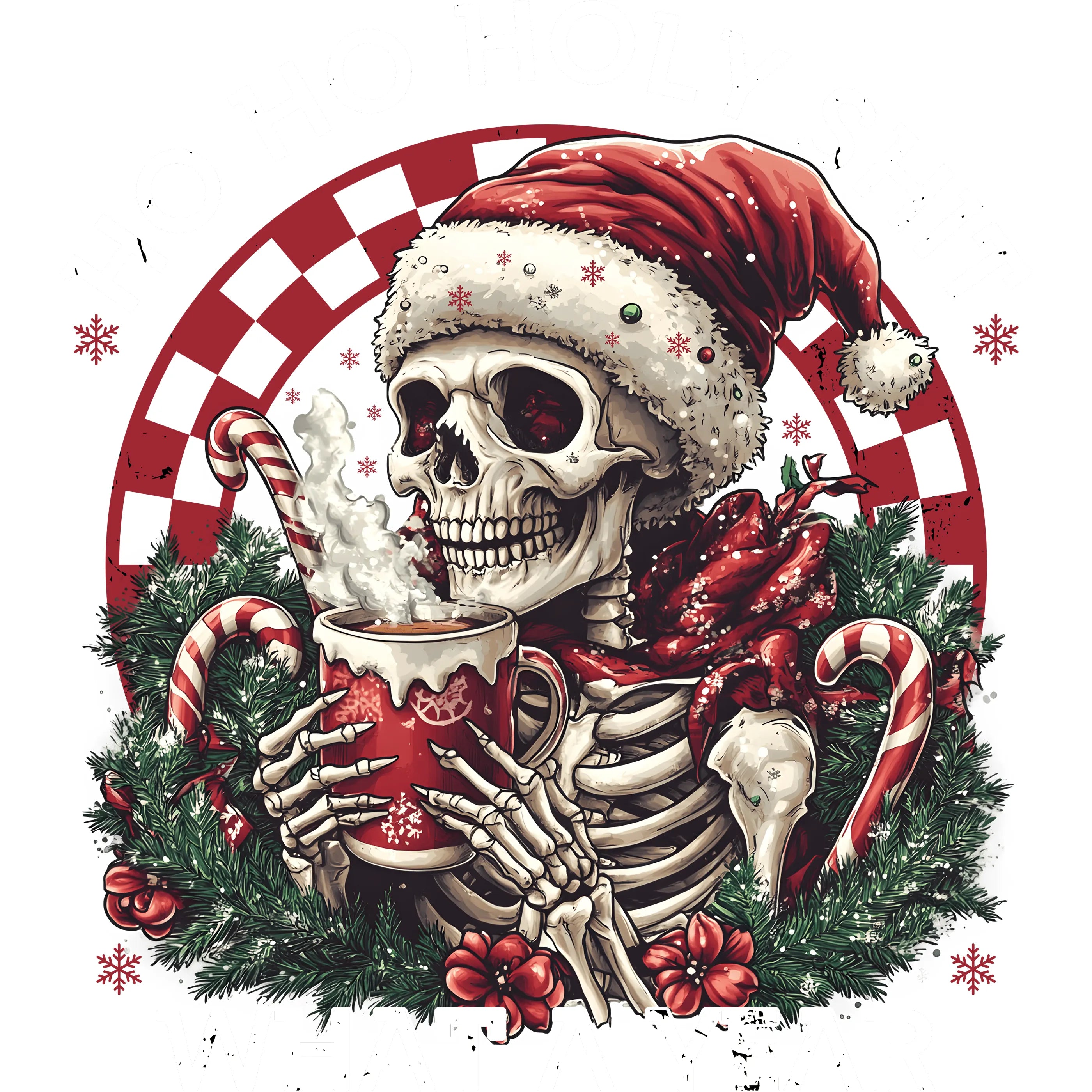 Bügelbild Schädel what a Year