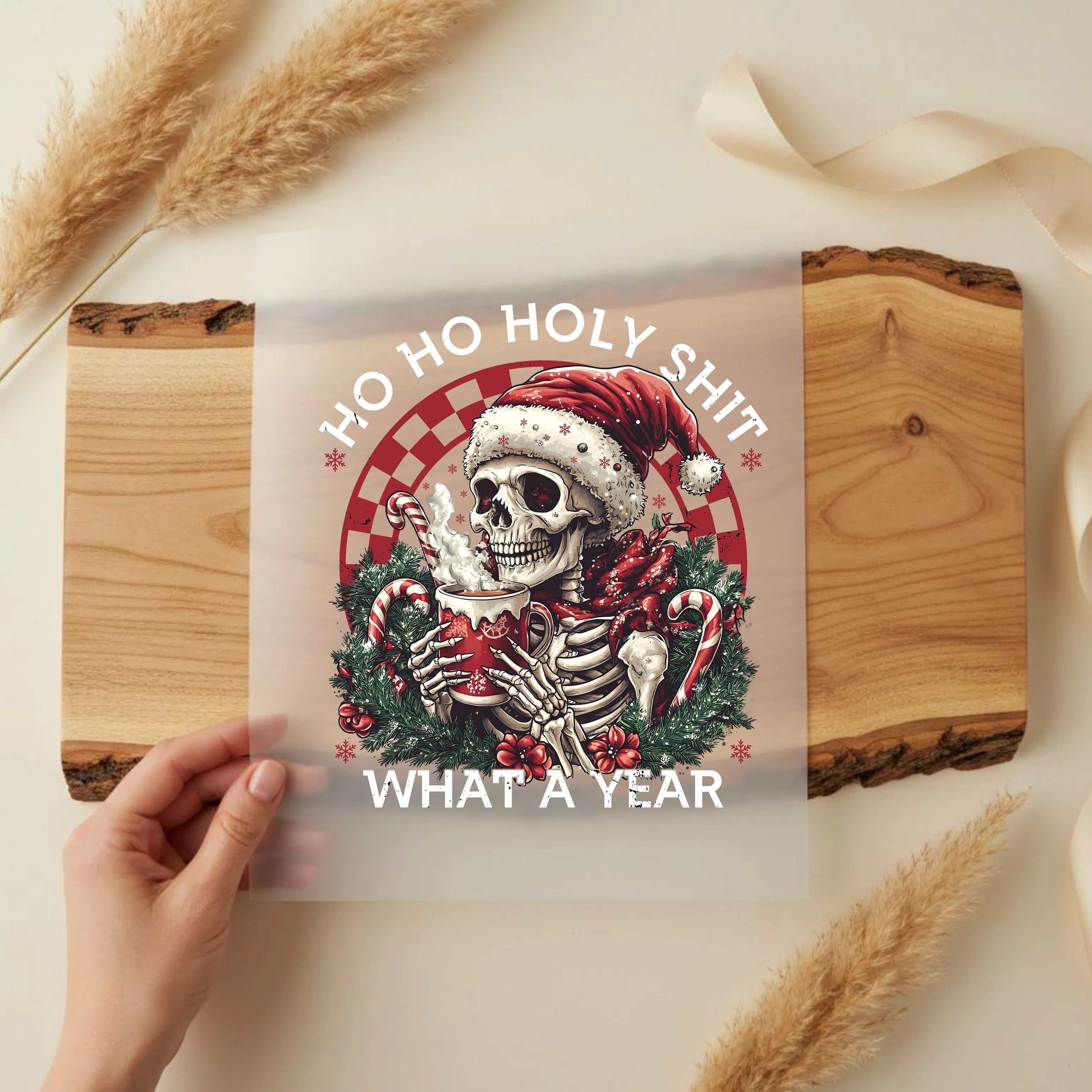 Bügelbild Schädel what a Year