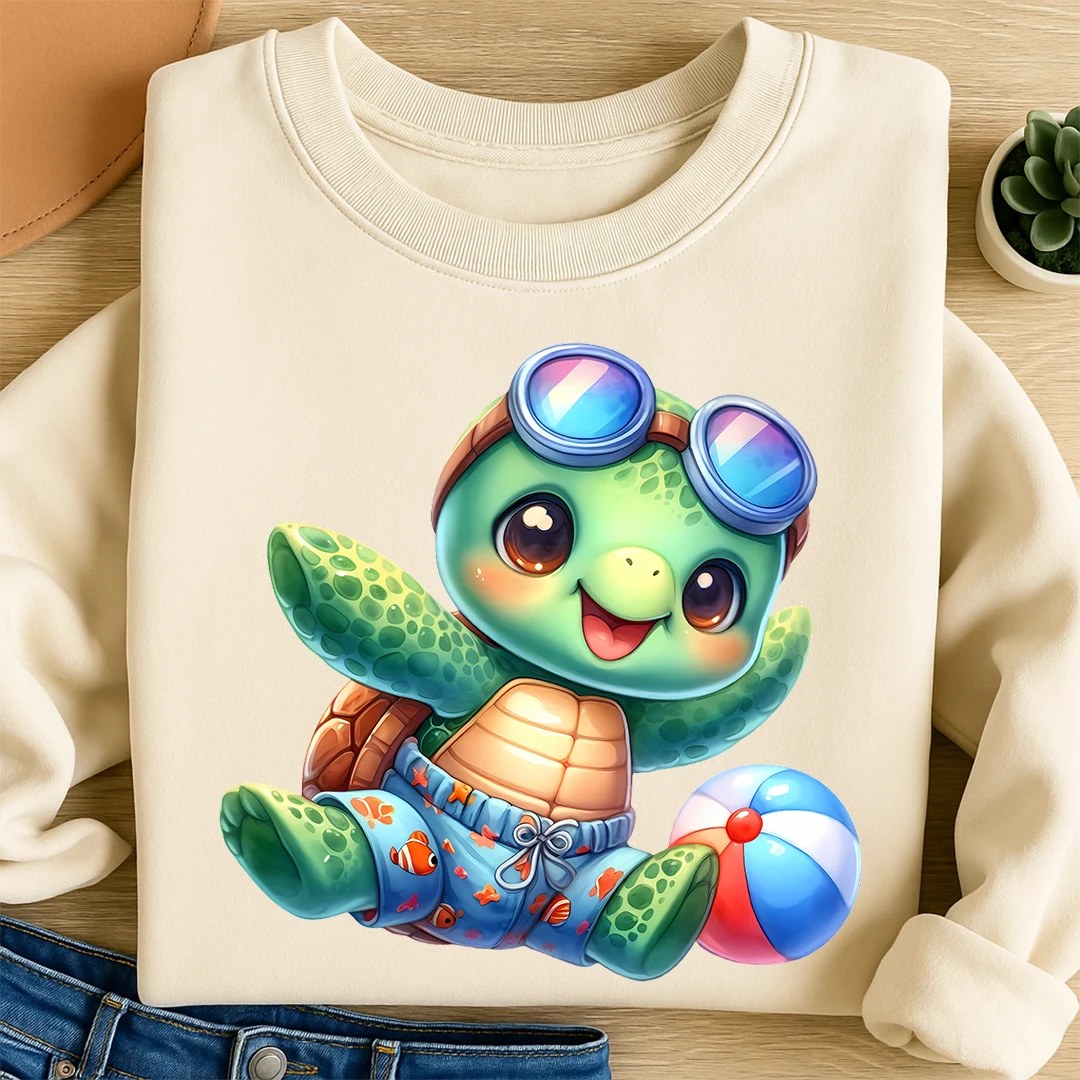 Bügelbild Schildkröte Fröhlicher Wasserspaß