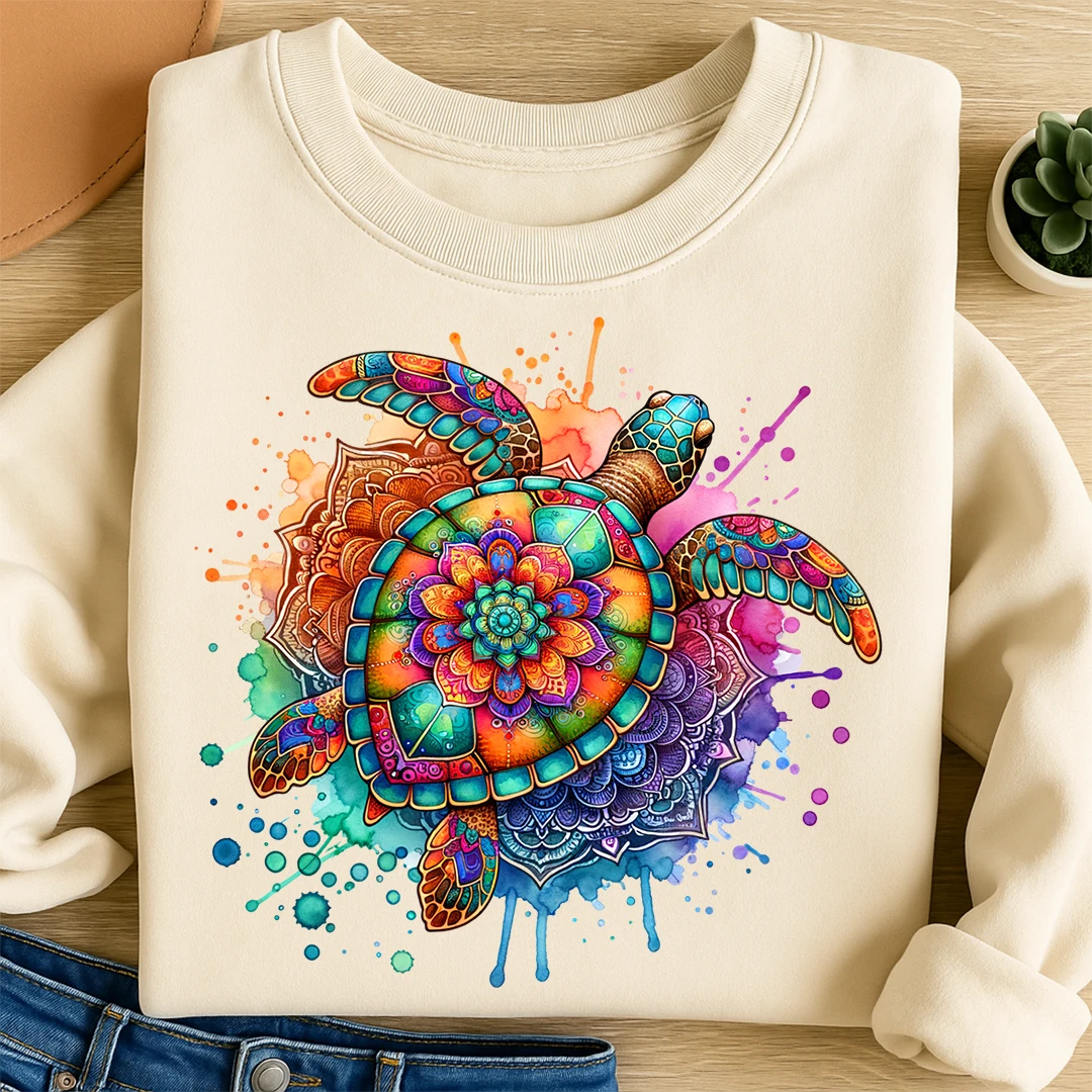 Bügelbild Schildkröte traumhafter Mandala