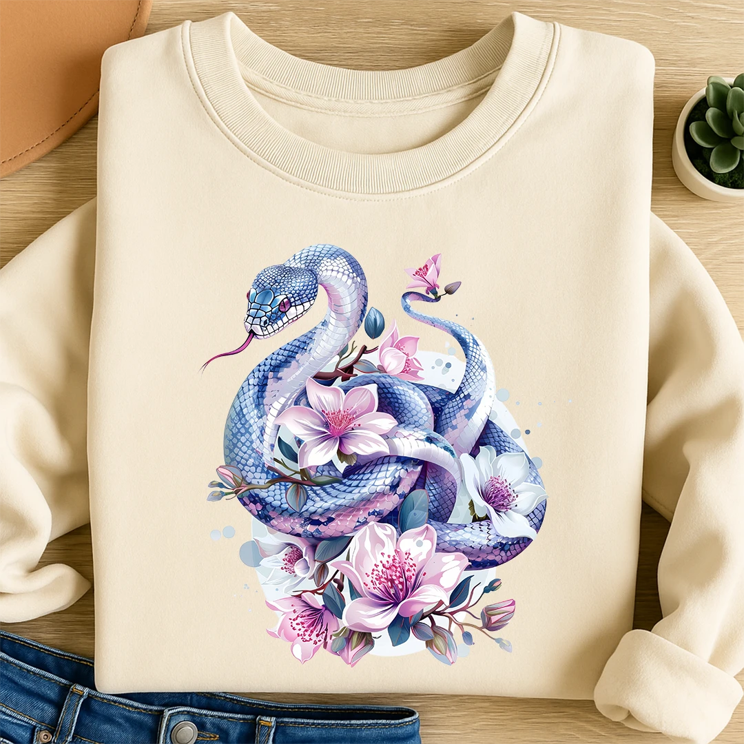 Bügelbild Schlange Magnolienbiss