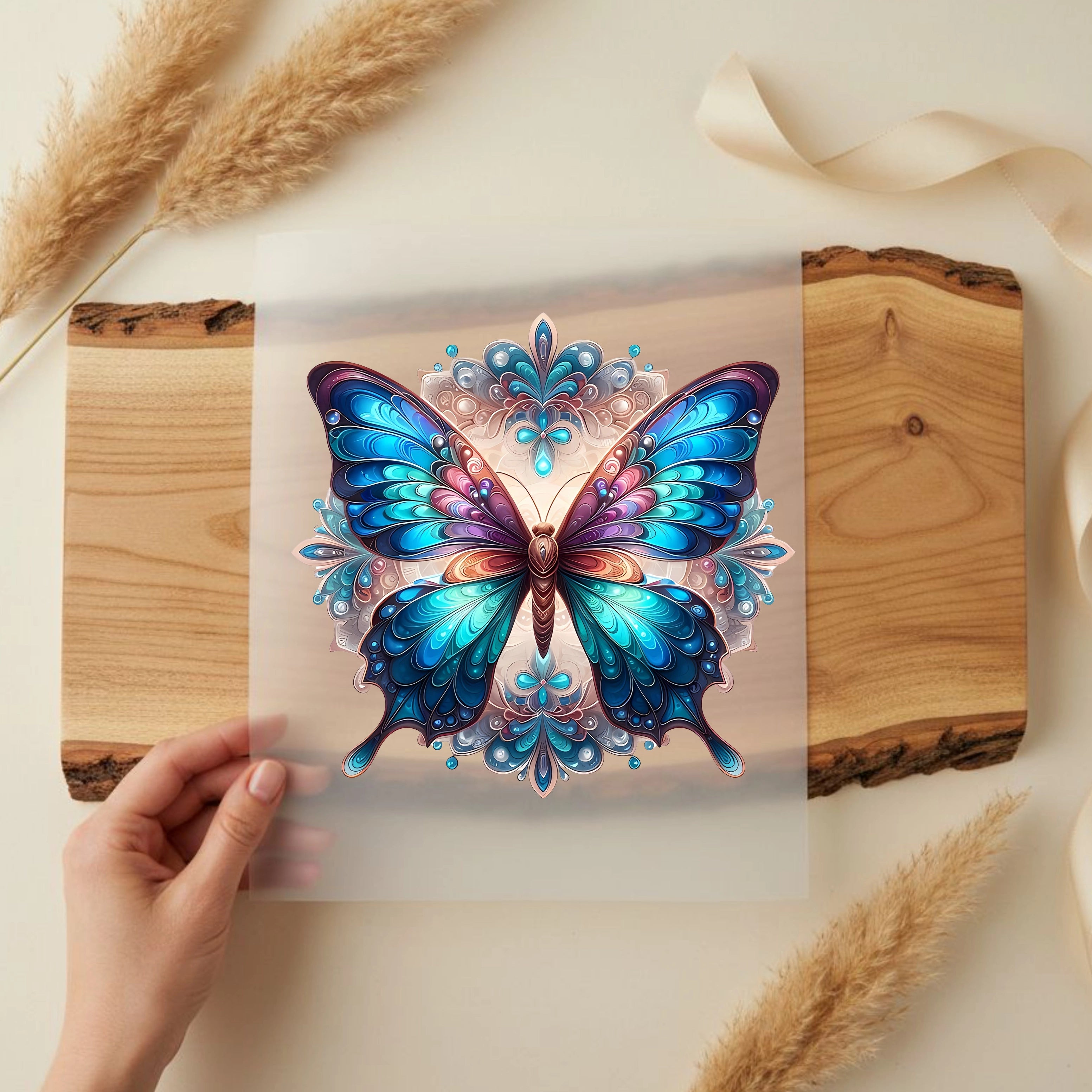 Bügelbild Schmetterling Edelglanz