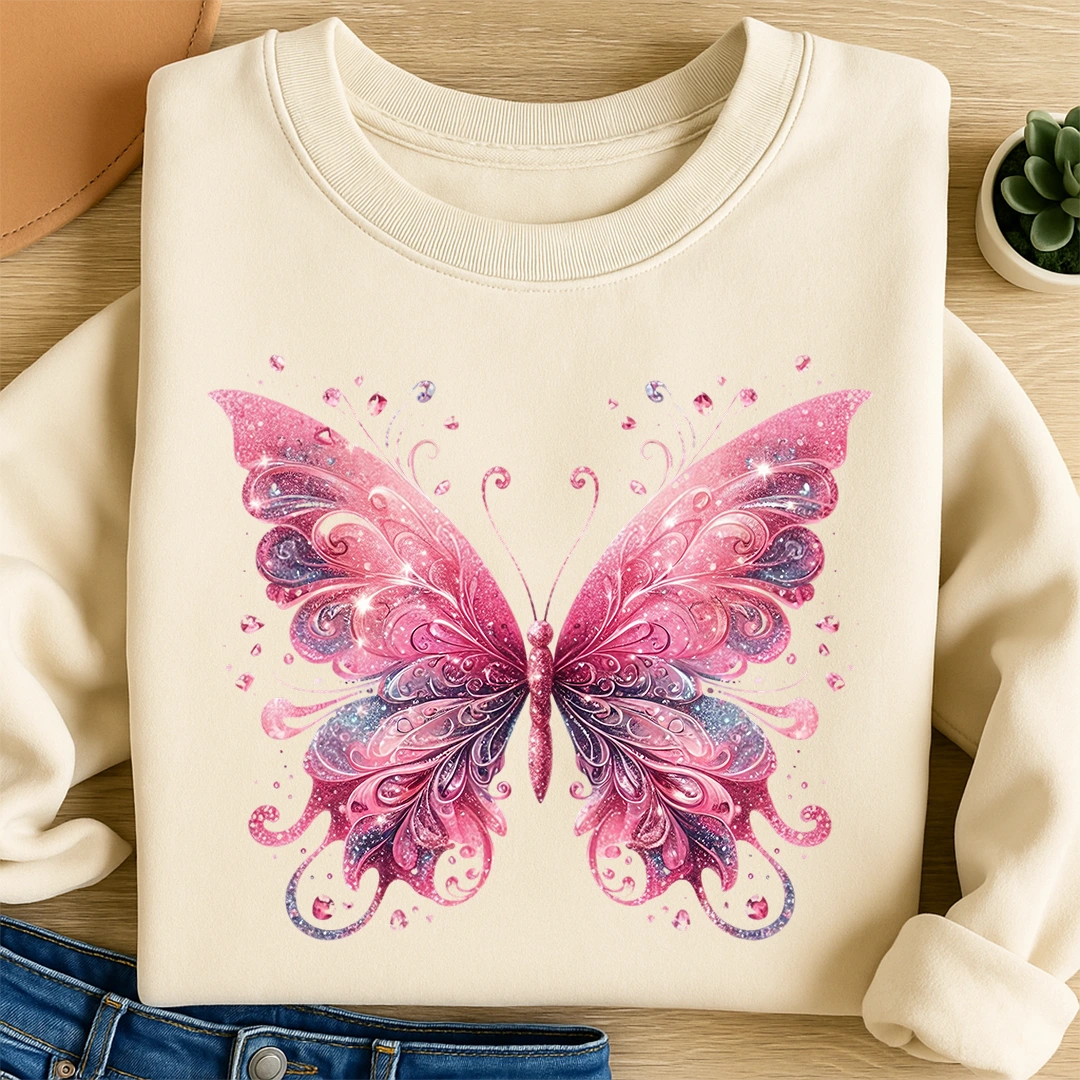 Bügelbild Schmetterling Pinkzauber