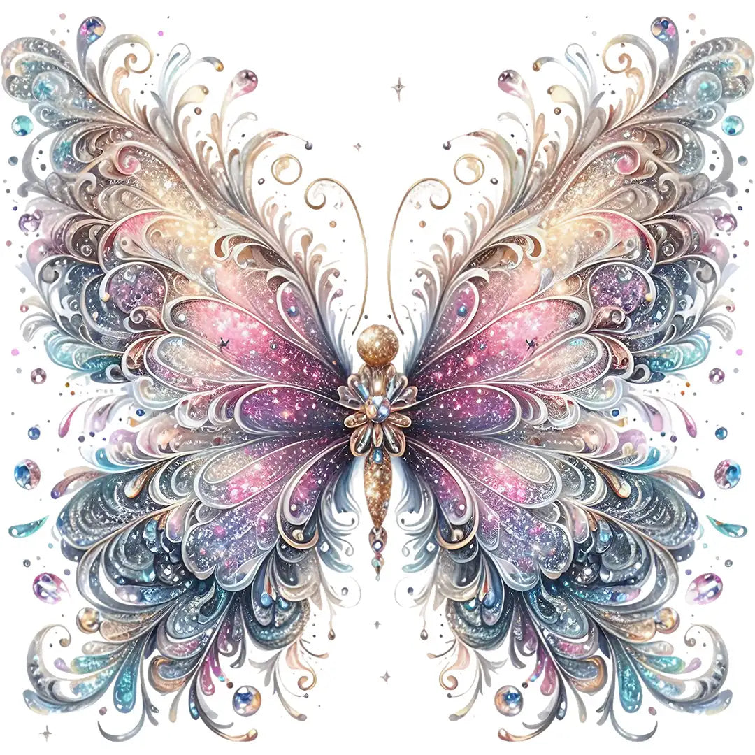 Bügelbild Schmetterling Zauberlicht - funkelnde Freiheit - S