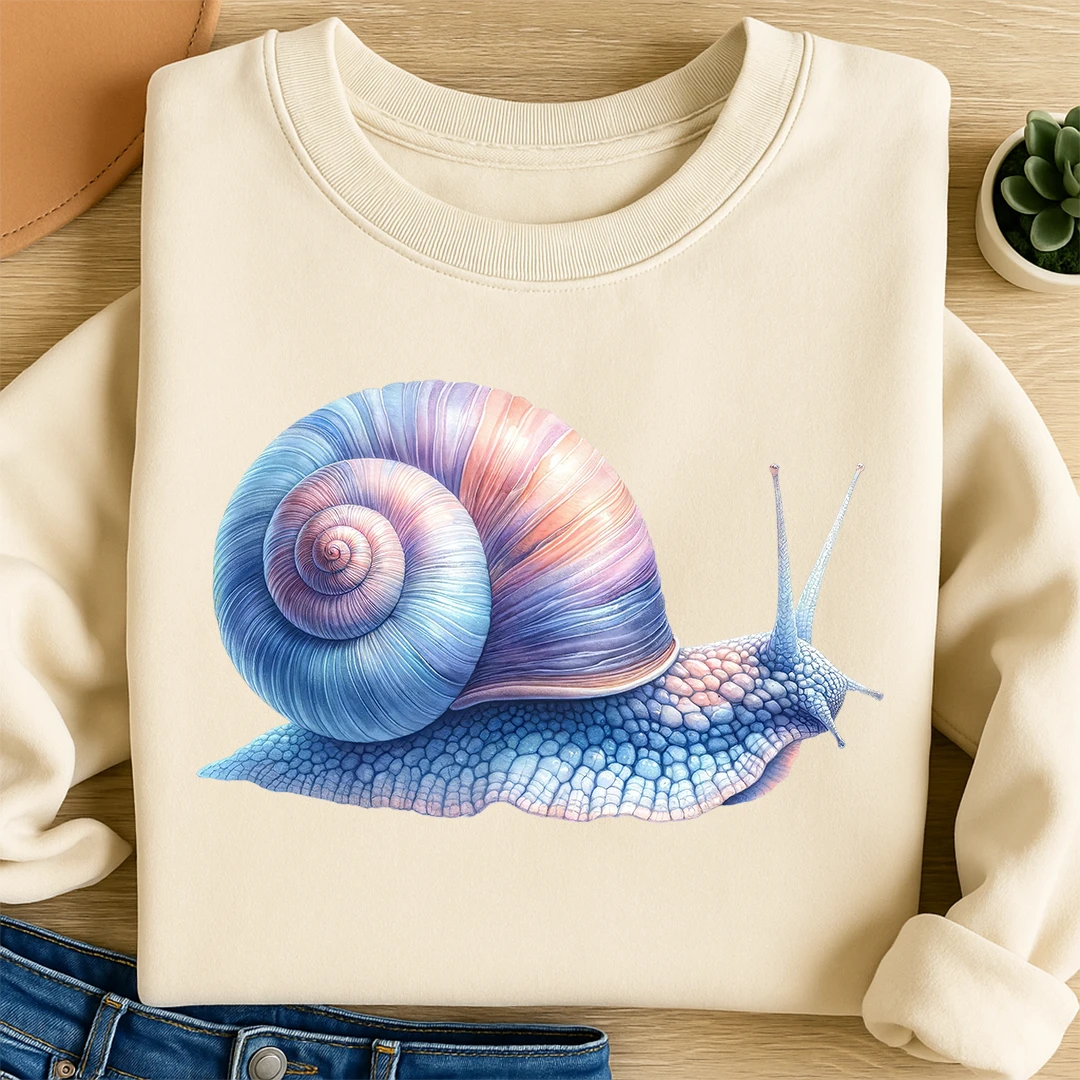 Bügelbild Schnecke Blau