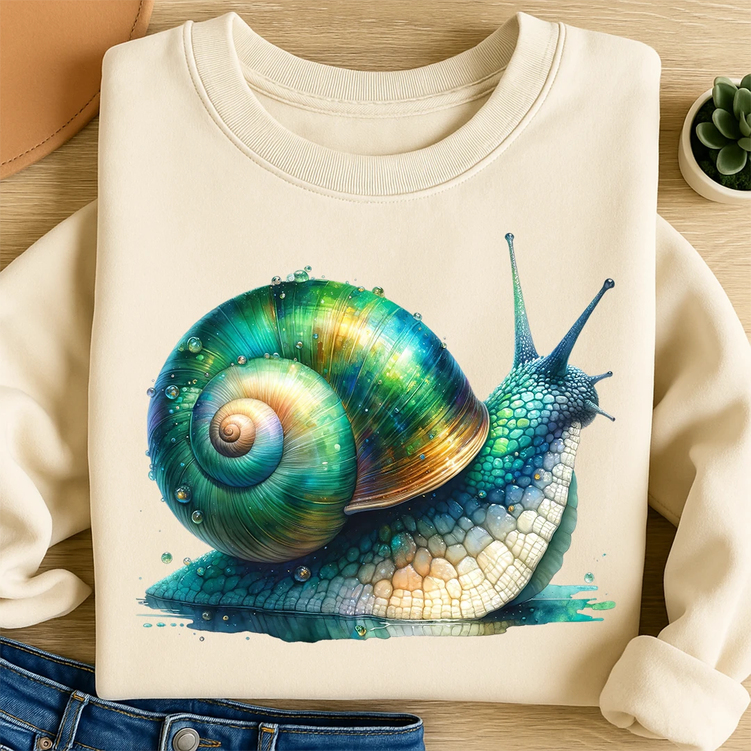 Bügelbild Schnecke Grün