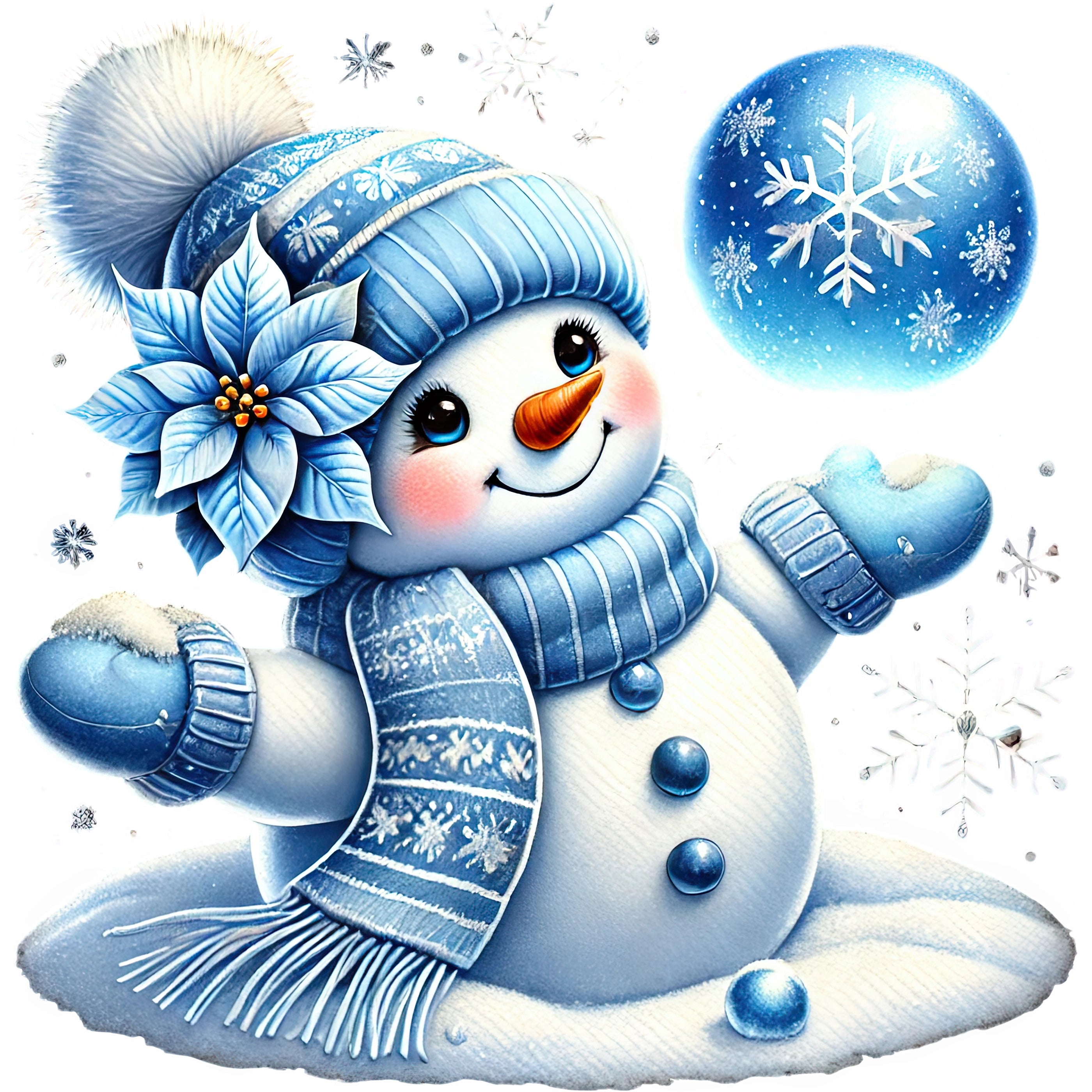 Bügelbild Schneemann Frostkugelzauber