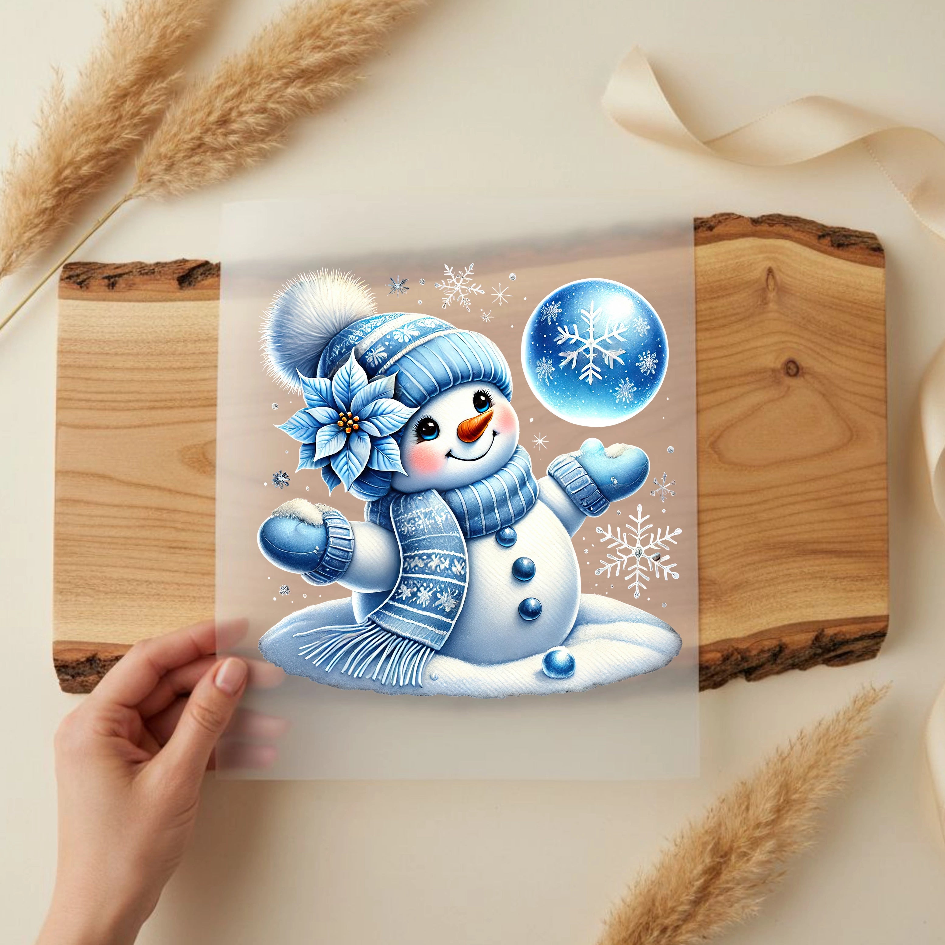 Bügelbild Schneemann Frostkugelzauber